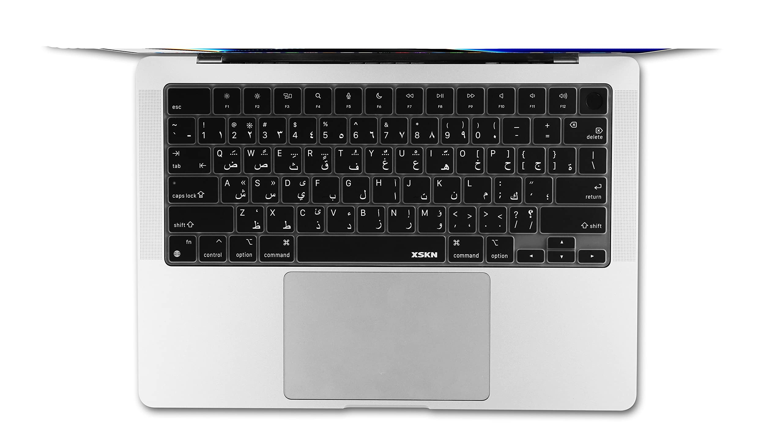Premium Arabic Black Silicone Keyboard Cover for MacBook Pro 14.2