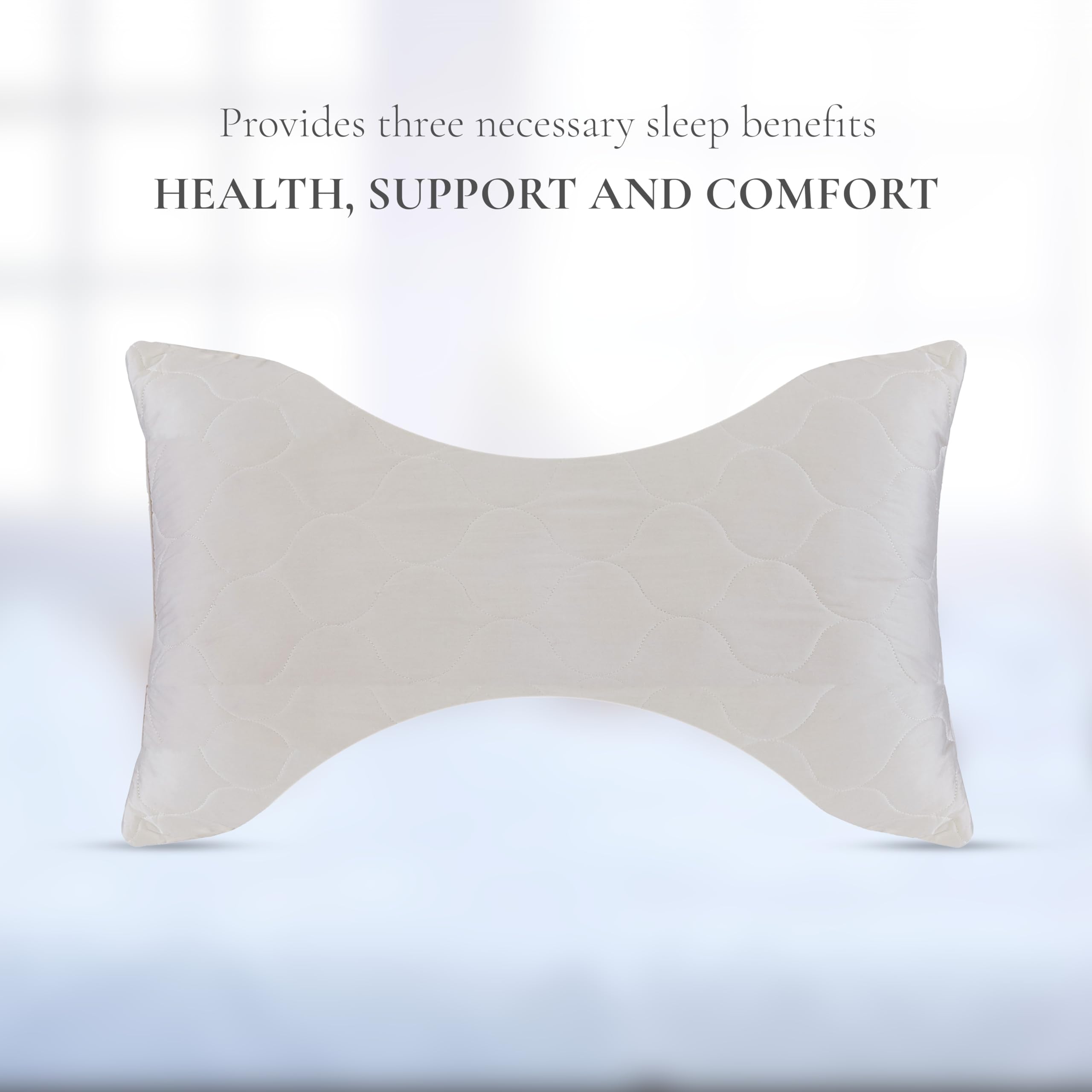 Sleep & Beyond myDual Side Pillow: 100% Natural Wool Pillow for Neck & Spine Support - Adjustable & Washable Queen Size (20x30