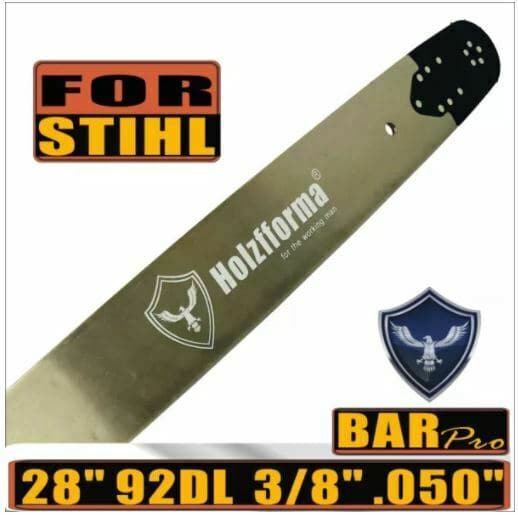 Holzfforma® Pro 28-Inch 3/8 .050 92DL Chainsaw Guide Bar - Durable Replacement for Professional Logging & Tree Cutting