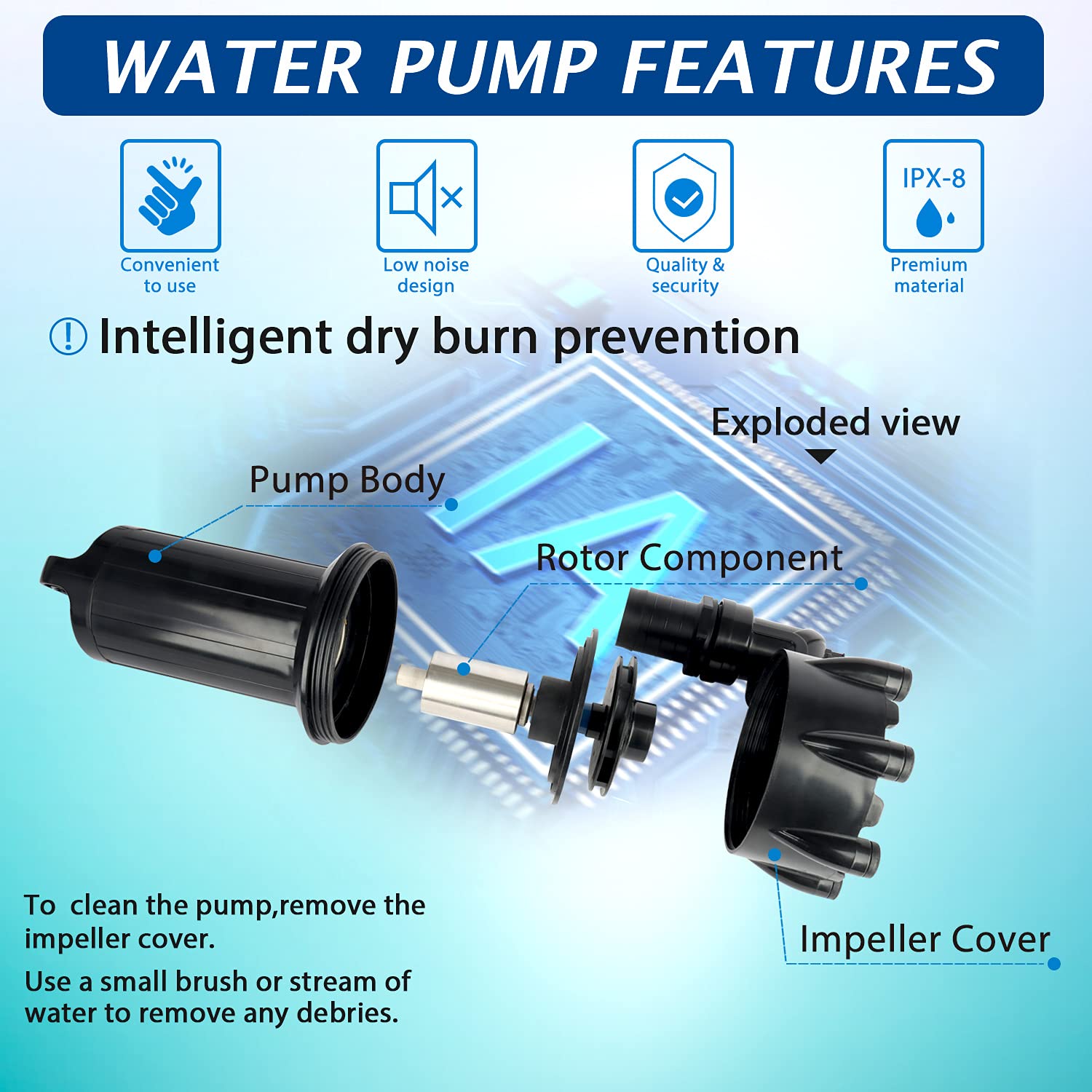 PB2000 High Flow Submersible Water Pump 2000GPH - Powerful Home & Aquarium Water Transfer Pump for Ponds, Fountains, Hydroponics & Water Circulation