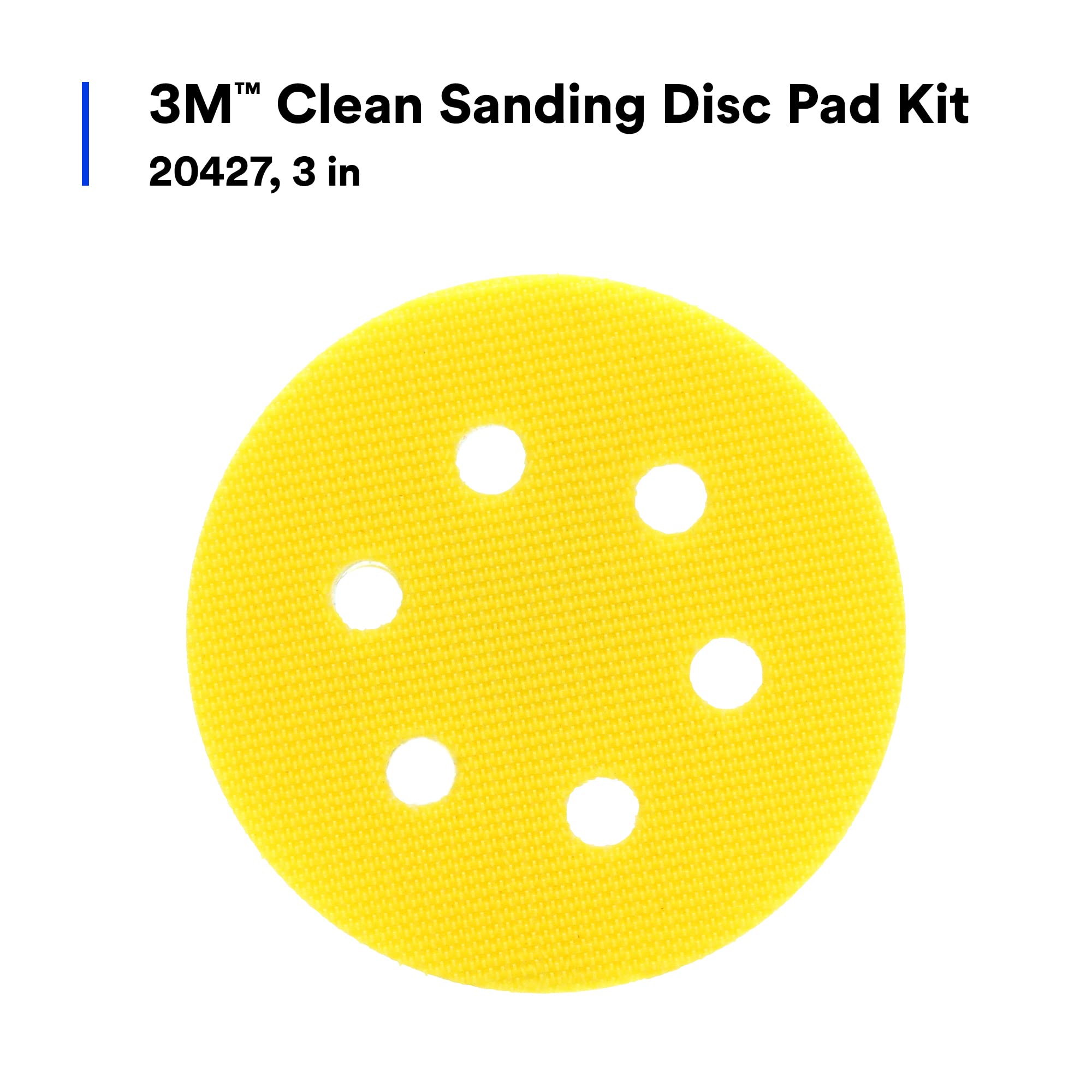 3M Hookit Foam Backing Clean Sanding Disc Pad Kit 20427 - 3 Inch Automotive Sanding Discs with Multiple Adapters for Easy Changing & Vacuum Sanding - Perfect for Car Body Repair, Woodworking & Metal Surface Preparation