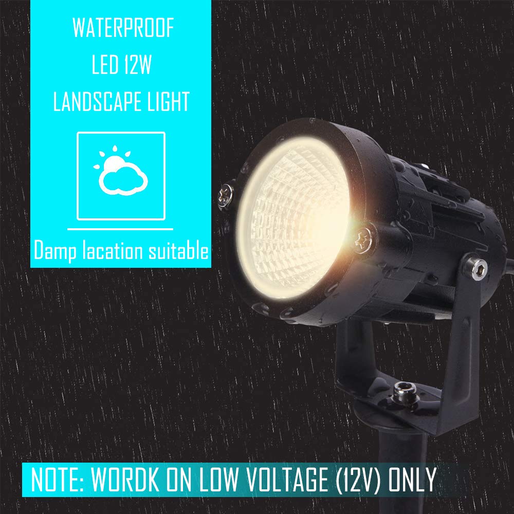 Outdoor LED Landscape Lights - Waterproof Garden & Yard Path Lighting - Decorative Wall, Tree & Flag Spotlights with Stakes (9W Warm White) - Perfect for Driveways, Walkways & Backyard Decor