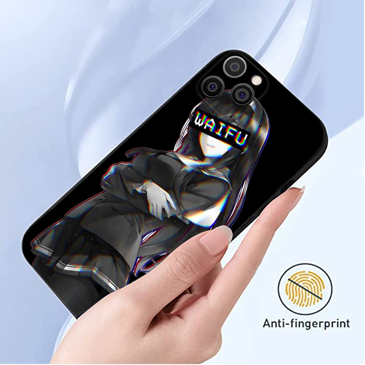 KAMINA Anime iPhone 11 Pro Max Case - Sad Japanese Anime Girl Schoolgirl Waifu Kawaii Cartoon Manga Soft Silicone Cover for Men Women Boys | Perfect for Anime Fans, Daily Use & Gift Giving