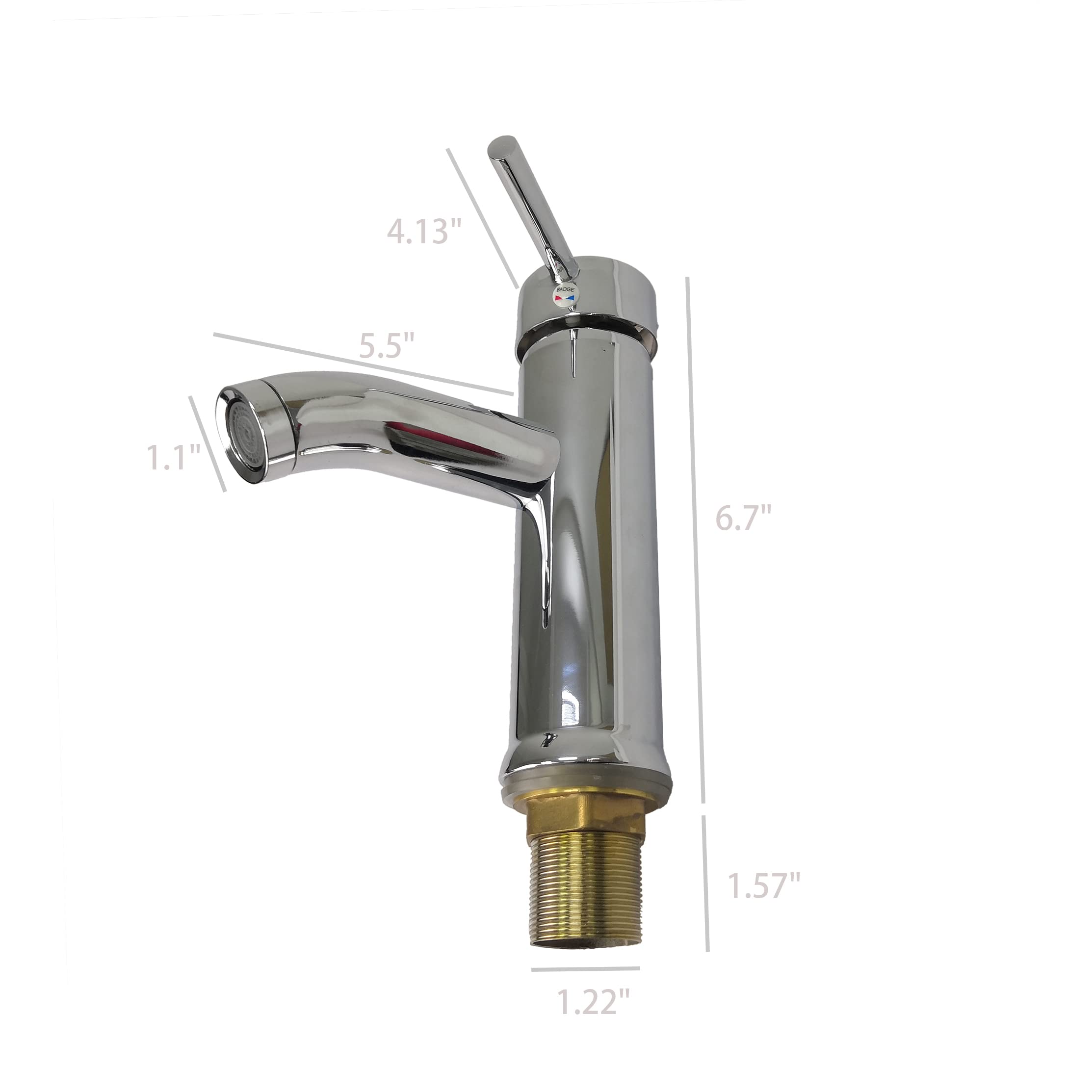 FixtureDisplays® Chrome Plated Vanity Faucet with Hot & Cold Water Control - Bathroom Sink Faucet for Modern Home Decor (Model 15552-NPF) | Perfect for Guest Bathrooms, Master Suites & Powder Rooms