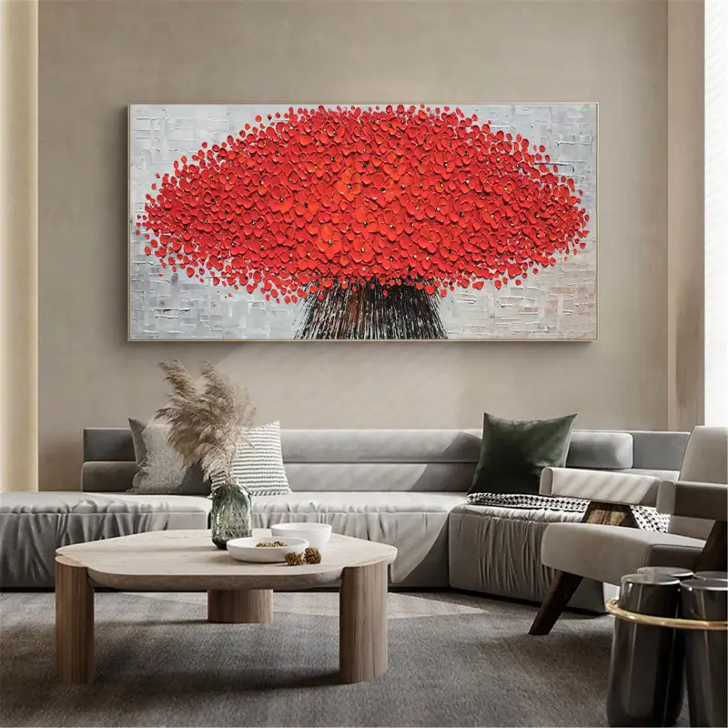 Beautiful Flower and Tree Landscape Painting #FT013 - Perfect for Home Decor, Office Wall Art, and Gift Ideas