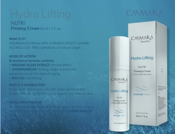 Casmara MARINE TECH Hydra Lifting NUTRI Firming Cream 50ml (1.7 oz) - Anti-Aging Moisturizer for Face & Neck - Perfect for Daily Skincare Routine & Nighttime Hydration