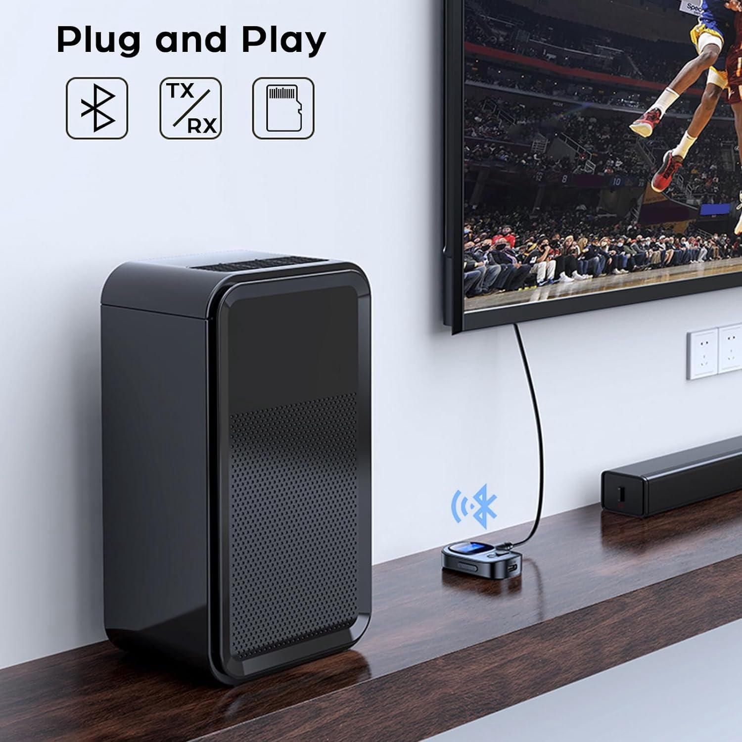 CENMEN Bluetooth 5.3 Transmitter & Receiver - Wireless Audio Adapter with LED Display for TV, PC, Car & Home Stereo | Mini Portable Dual Mode Audio Converter for Streaming, Gaming & Music Playback