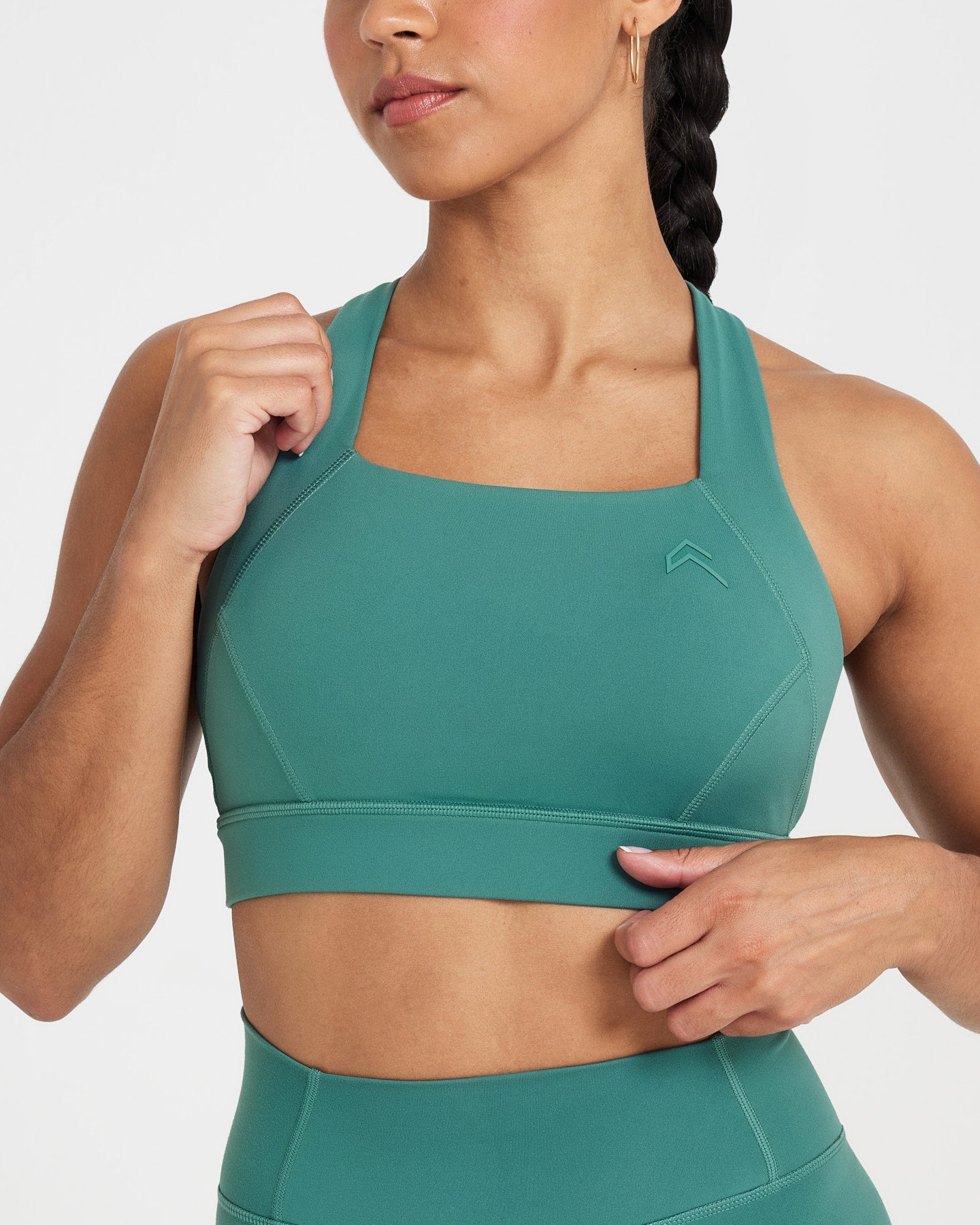Timeless Wide Strap Sports Bra for Women - High Support Workout Top in Mineral Green | Yoga, Running, Gym & Activewear