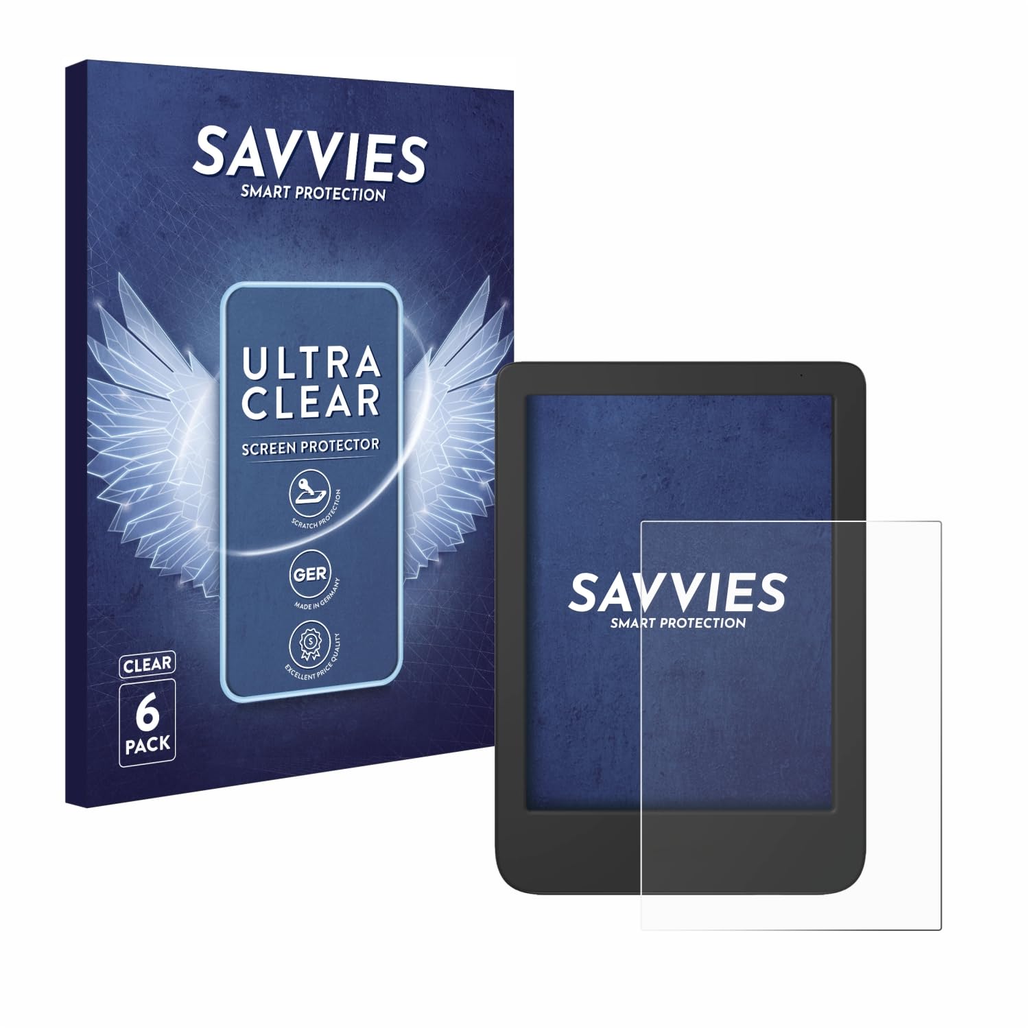 Savvies 6-Pack Screen Protector for Tolino Shine 5 2024 - Clear Protection Film for E-Reader Safety