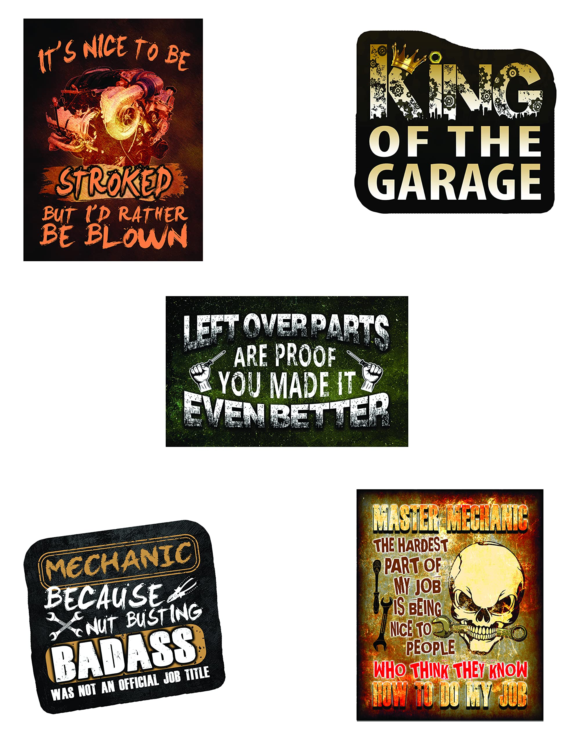 Kakembo Mechanic Stickers and Decals - 25-Pack Durable Vinyl Toolbox & Garage Decoration for Cars, Laptops, Water Bottles - Perfect for DIY Enthusiasts and Automotive Lovers