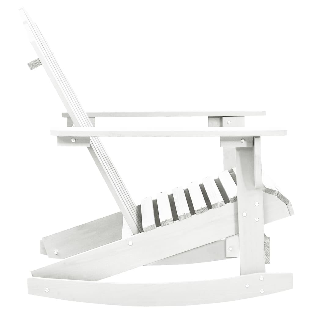 Premium White Wooden Patio Rocking Chair - Outdoor Garden Relaxation Furniture for Porch, Deck, and Backyard Lounging