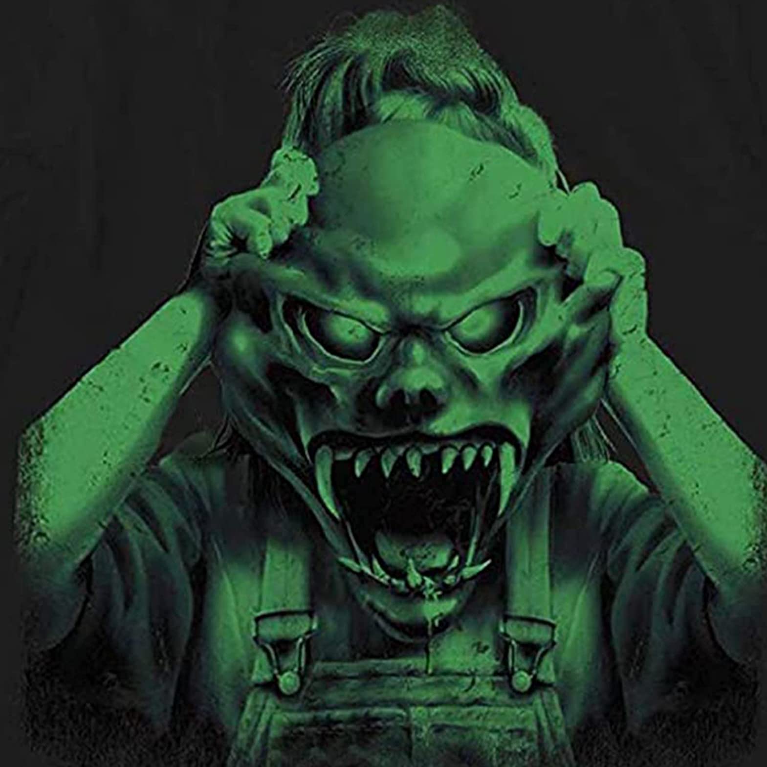 Men's Horror Mask Graphic Print T-Shirt - Front & Back Design - Perfect for Halloween, Cosplay, and Horror Movie Nights