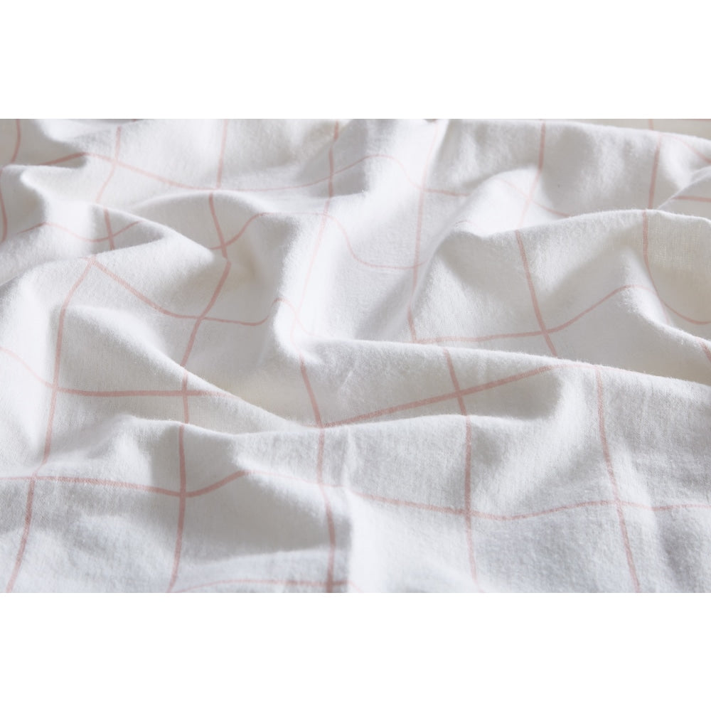 Soft & Breathable 100% Cotton Flannelette Quilt Cover Set - Pink Double Size for Cozy Bedroom Decor | Perfect for Winter Nights & Guest Room Comfort