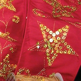 The Ribbon People Red Taffeta Sequined Stars Wired Craft Ribbon - 2.5