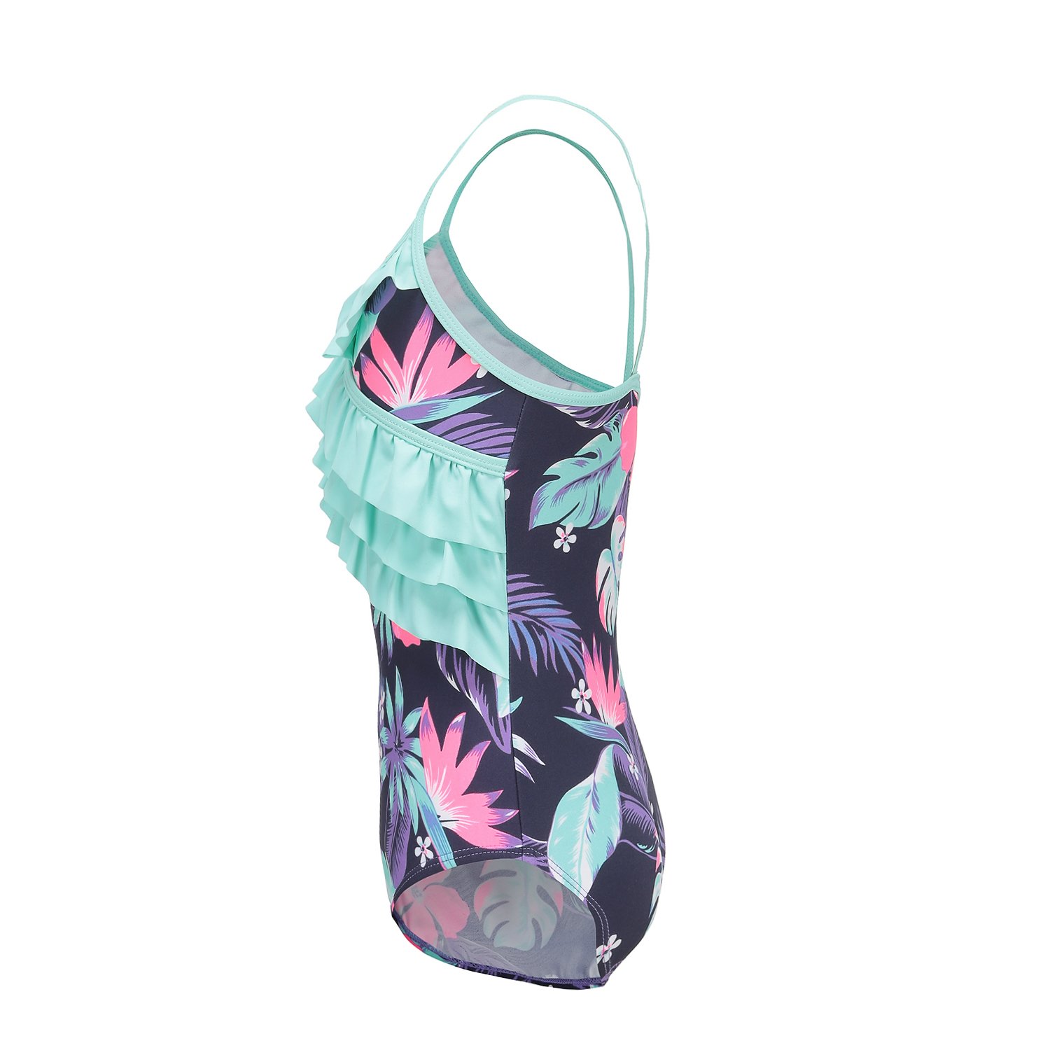 Hawaiian Ruffle One Piece Swimsuits for Girls - Cute Beach Bathing Suit for Kids | Perfect for Pool Parties, Summer Vacations & Water Play