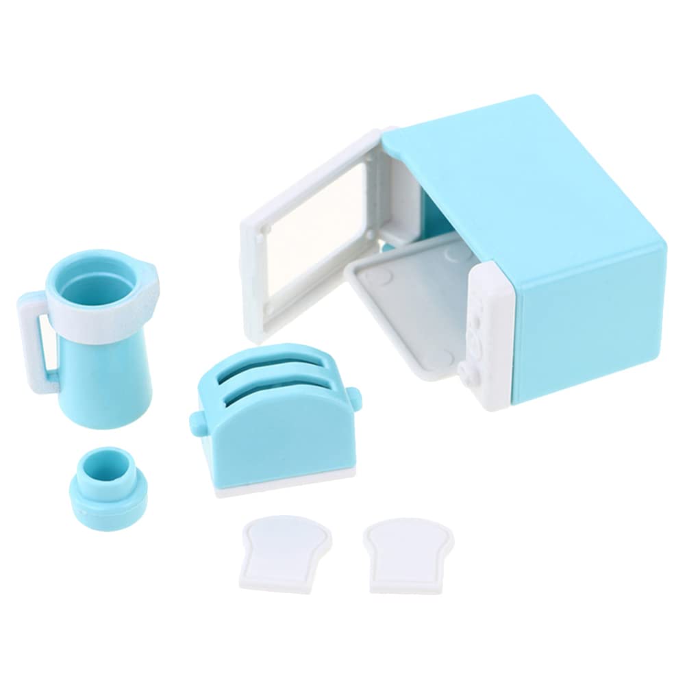 Zerodeko Mini Kitchen Playset for Toddlers - 1 Set Includes Microwave, Kettle & Bread Maker Toy - Pretend Play Kitchen Accessories & Utensils for Girls - Perfect for Role Play, Early Learning & Home Decor
