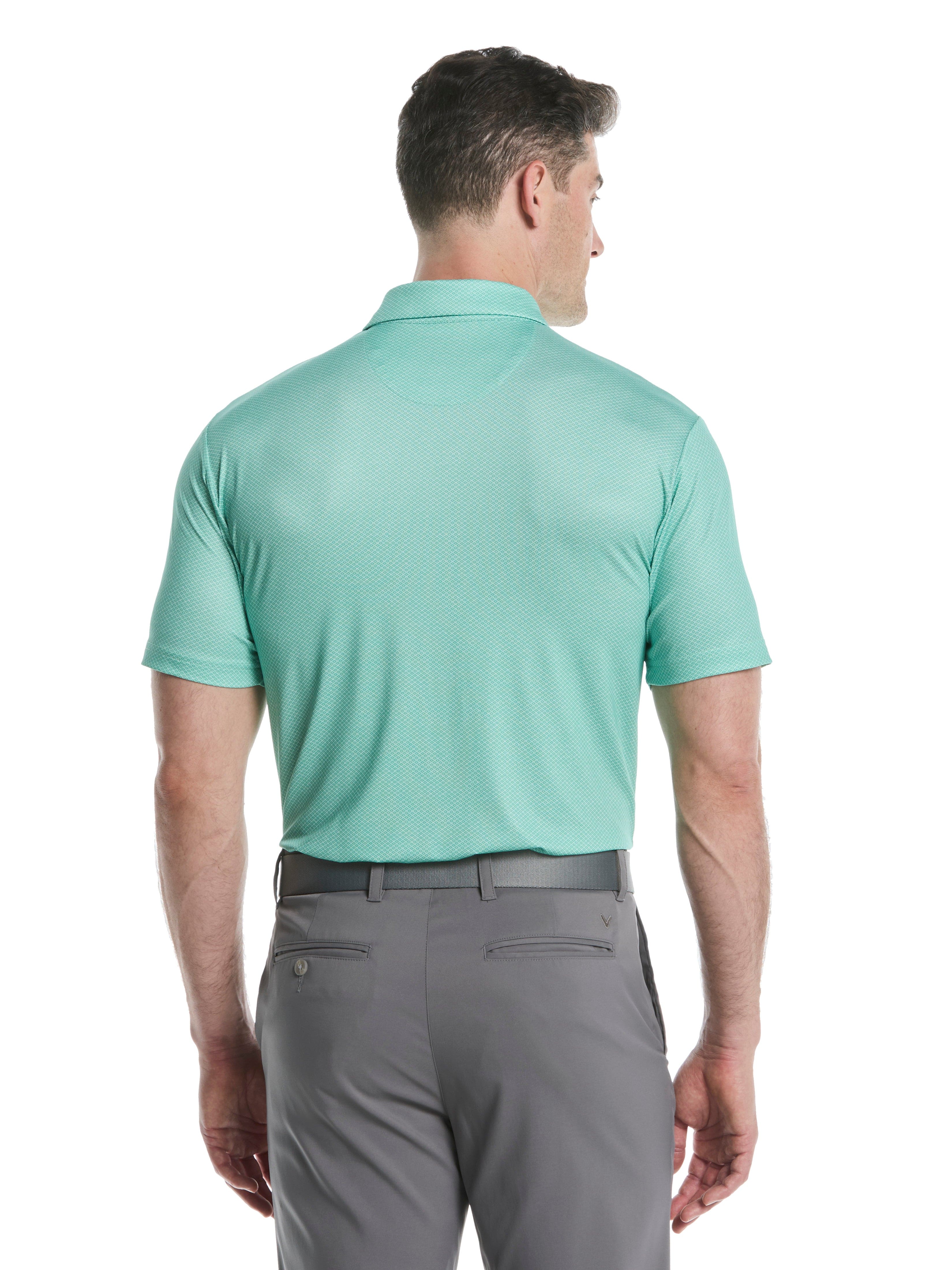 Men's Heather Geo Print Golf Polo Shirt - Breathable & Stylish for Golf, Casual Wear & Outdoor Activities