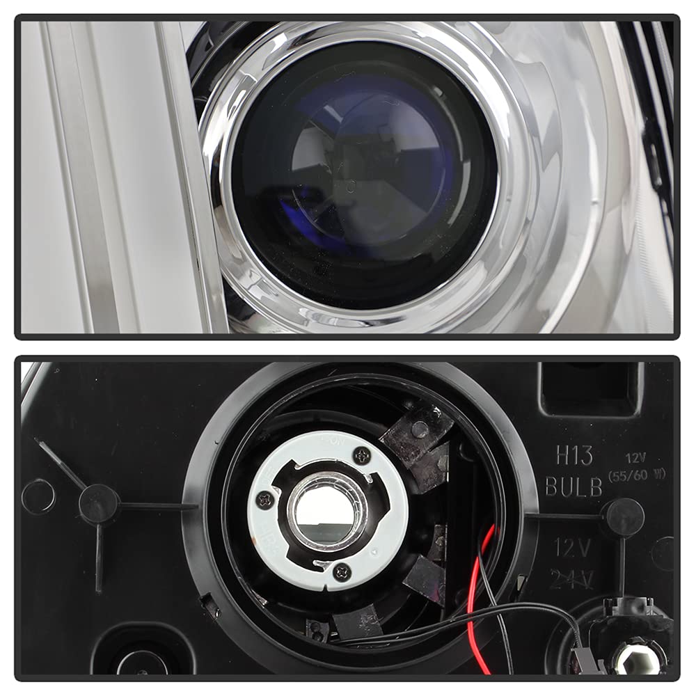 High-Performance Aftermarket LED Light Bar & Projector Headlights for 2005-2009 Ford Mustang - Chrome Housing - Upgrade Night Visibility for Street & Off-Road Driving