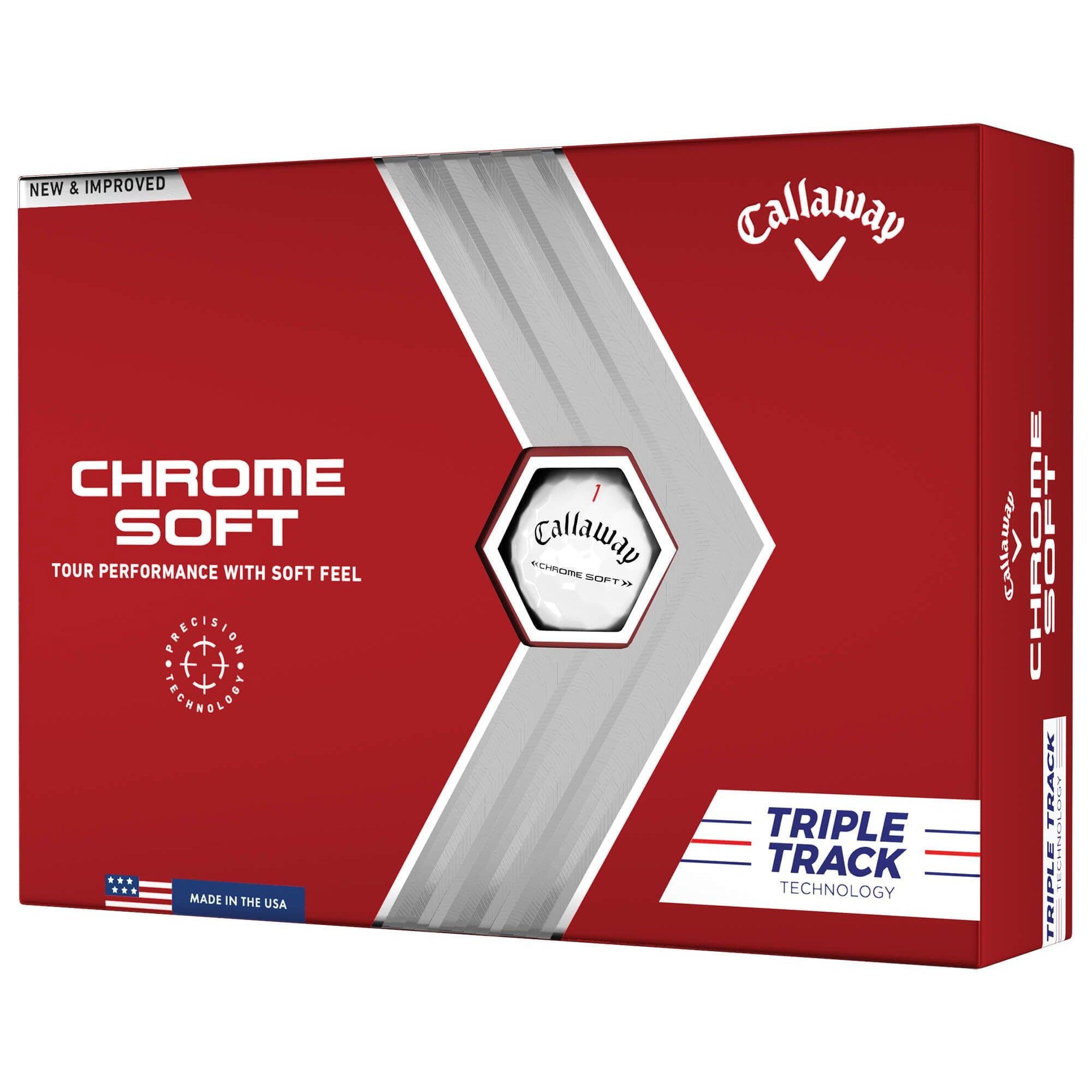 Callaway Chrome Soft Golf Balls - Premium 12 Pack for Long Distance & Soft Feel - Perfect for Tournament Play & Practice Rounds