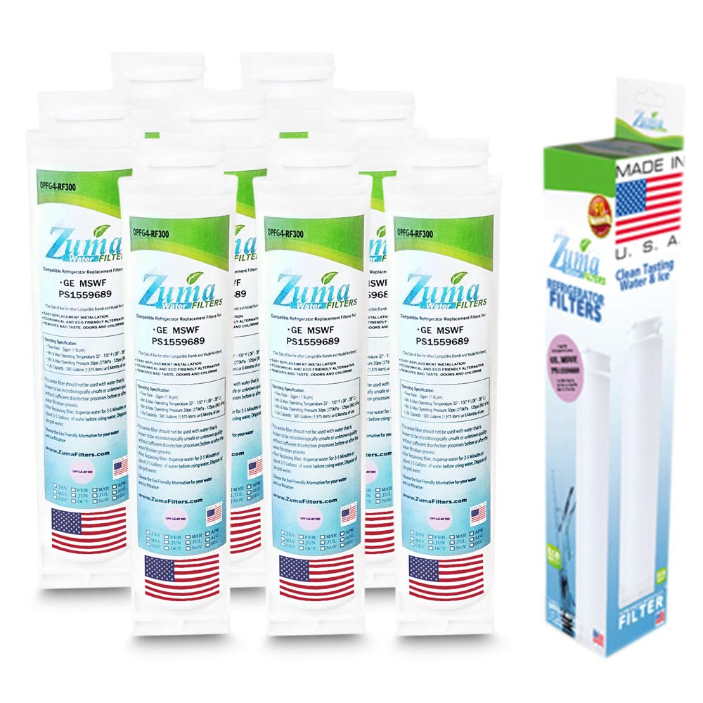 Zuma Filters (8-Pack) - GE 101820A Compatible Refrigerator Water and Ice Filter Replacement for OPFG4 - Improves Water Taste & Odor - Perfect for Kitchen, Office, and RV Use