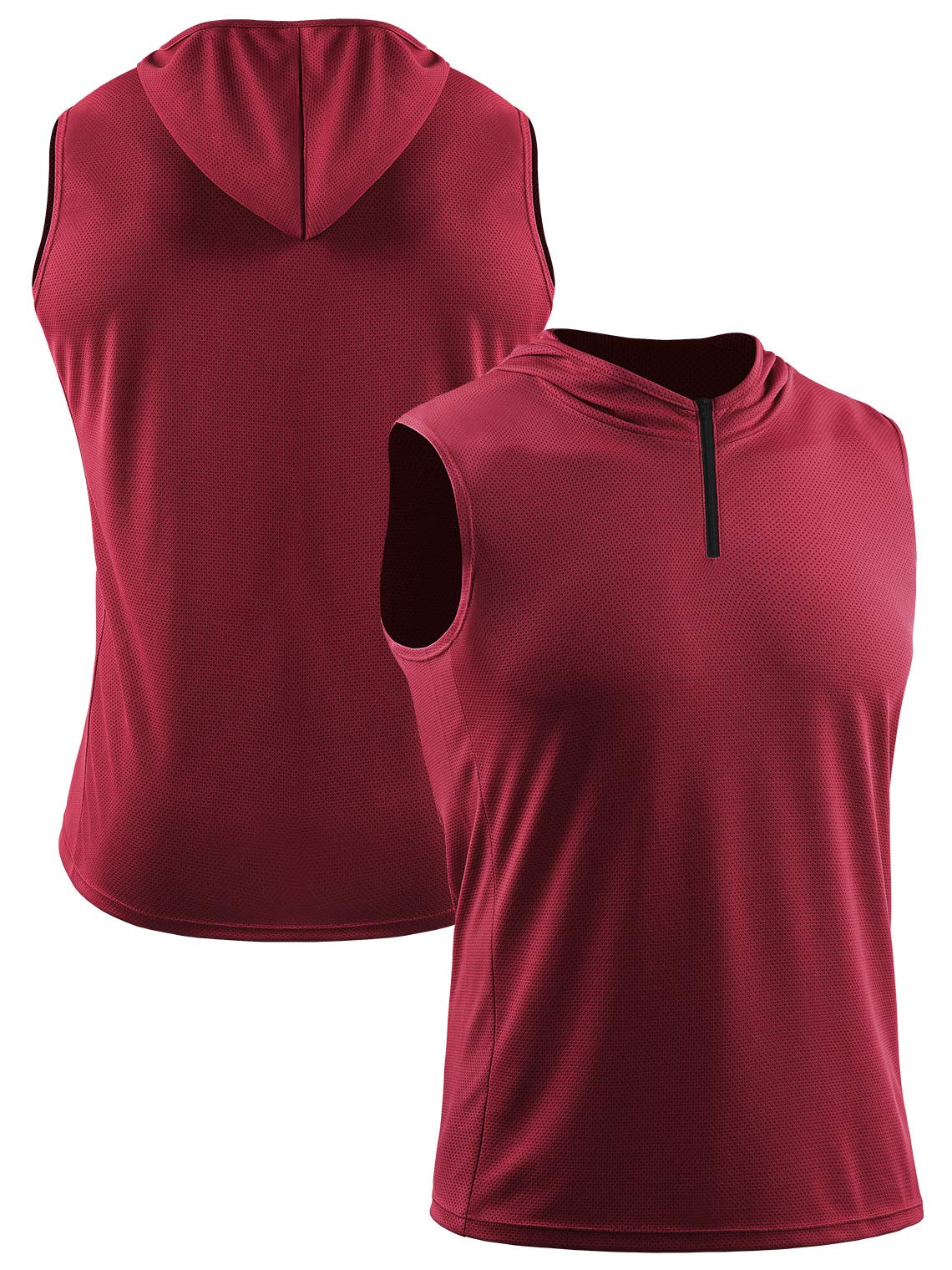Neleus Men's Running Tank Tops 3 Pack - Breathable Sleeveless Workout Shirts with Hoods for Gym, Jogging & Outdoor Sports | Moisture Wicking Athletic Shirts for Men