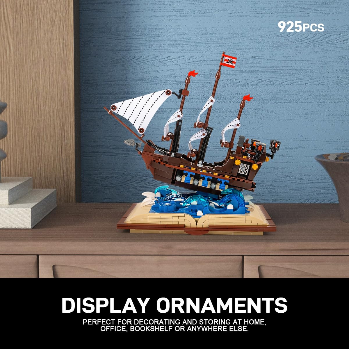 GOTIMON Imperial Battleship Ship Grimoire Book Building Blocks Toy Set - 925 PCS Magic Book Model Kit for Adults & Teens | Unique Collectible Display for Home Decor & Fantasy Lovers