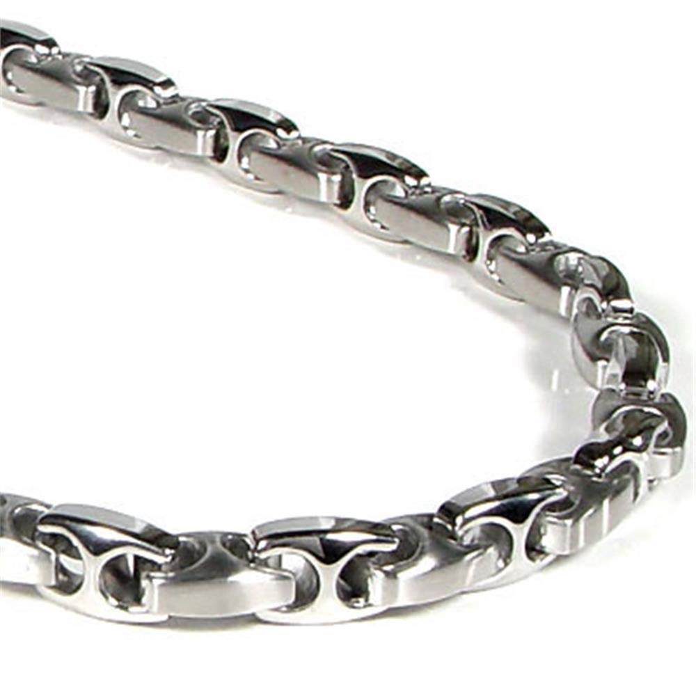 Premium Nitrogen Stainless Steel Men's Link Necklace Chain - Adjustable Length 18