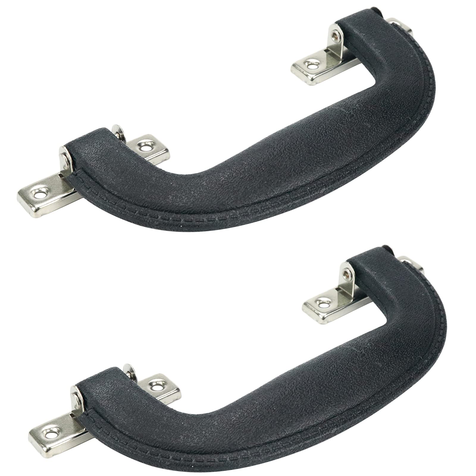 2Pcs Black Plastic Suitcase Luggage Pull Handles with Mounting Screws - Durable Trunk Replacement Handles for Travel Luggage, Suitcases & Storage Chests - Perfect for Home, Travel & Storage Organization