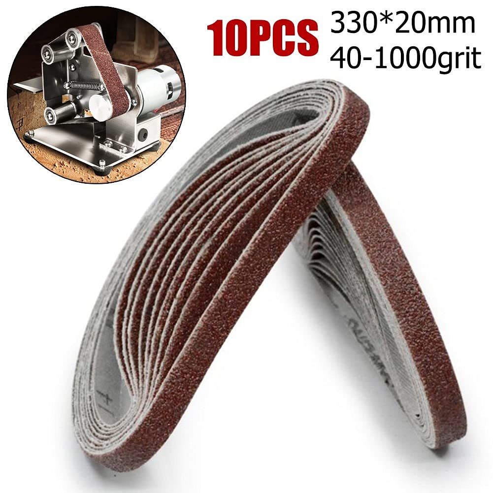 10pcs 20x330mm Sanding Belt 40-1000 Grit - Premium Angle Grinder Sanding Discs for Metal, Wood & Paint Polishing - DUO ER (Color: 40) - Perfect for DIY Projects, Automotive Refinishing & Furniture Restoration