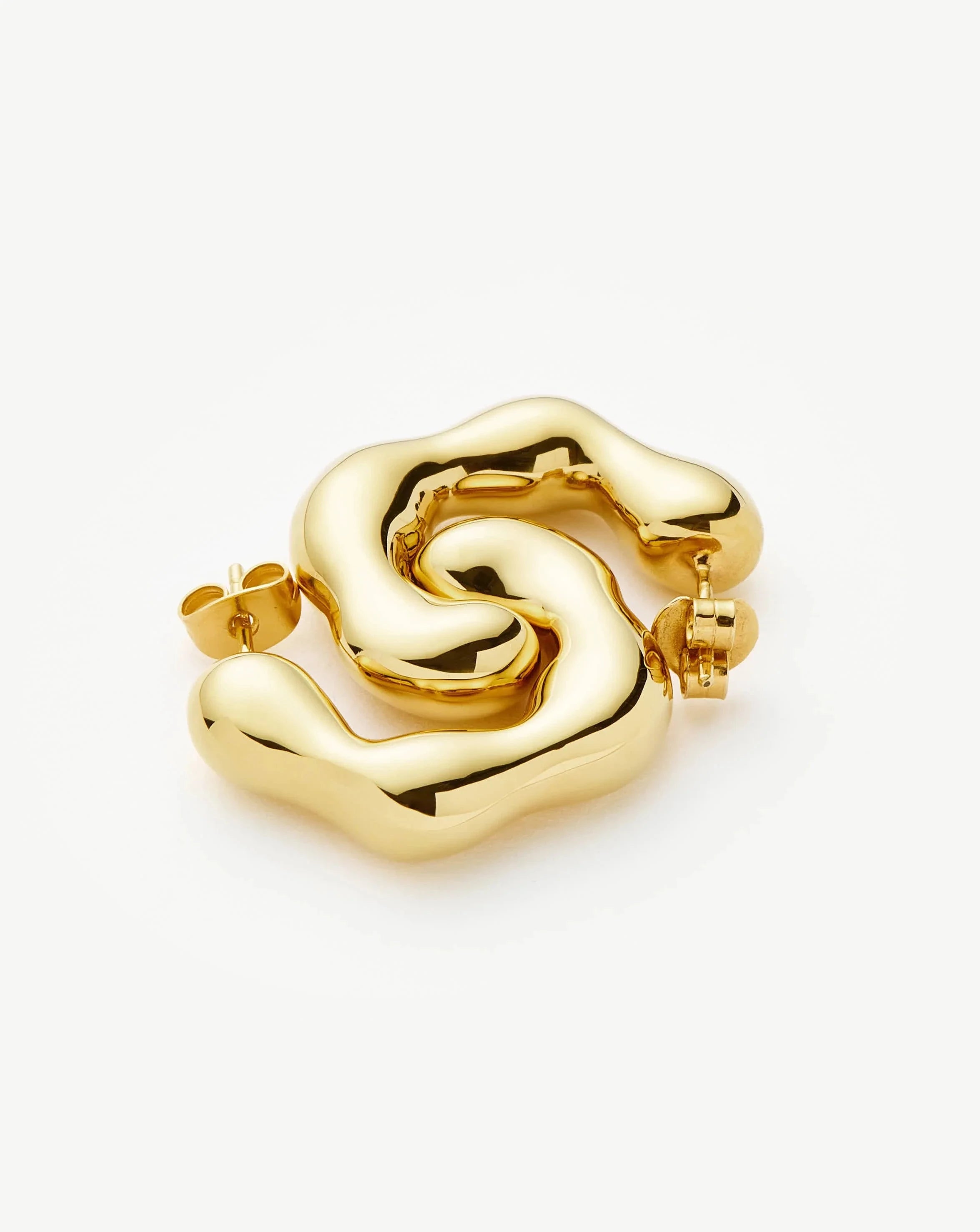 Eny Puffy Medium Hoop Earrings - 18k Gold Plated Women's Fashion Jewelry | Perfect for Everyday Wear, Parties & Special Occasions