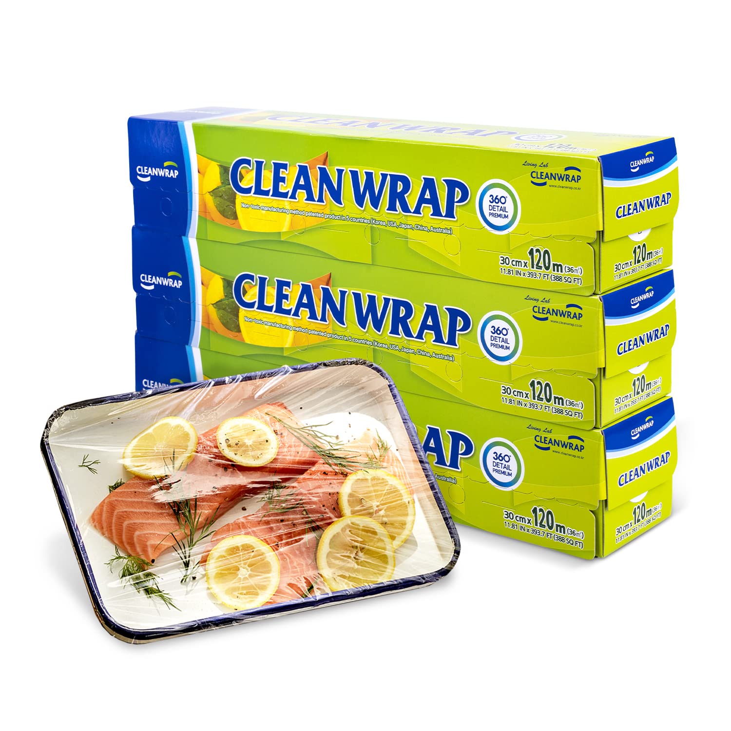 BPA Free Plastic Wrap for Food - 11.81in x 393.7ft Clear Press & Seal Wrap (3 Pack) | Food Safe, Transparent Wrapping Paper for Baked Goods, Meal Prep & Leftovers | Ideal for Kitchen Storage, Picnics & Party Platters