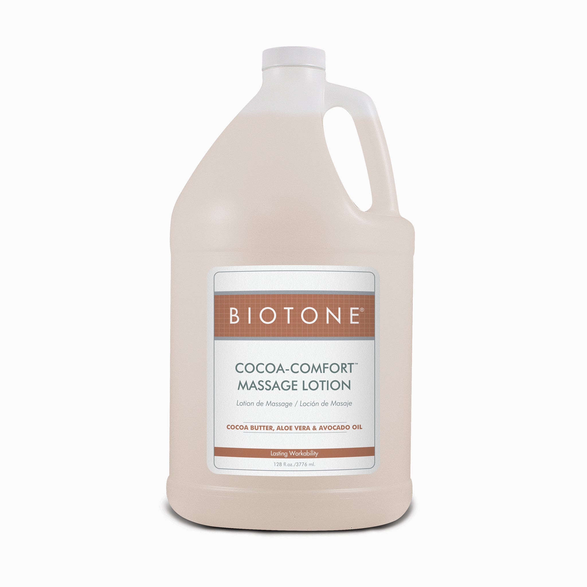 BIOTONE® Cocoa Comfort Massage Lotion - 1 Gallon | Professional Grade Hydrating Massage Cream with Cocoa Butter | Perfect for Spa, Salon & Home Relaxation Therapy