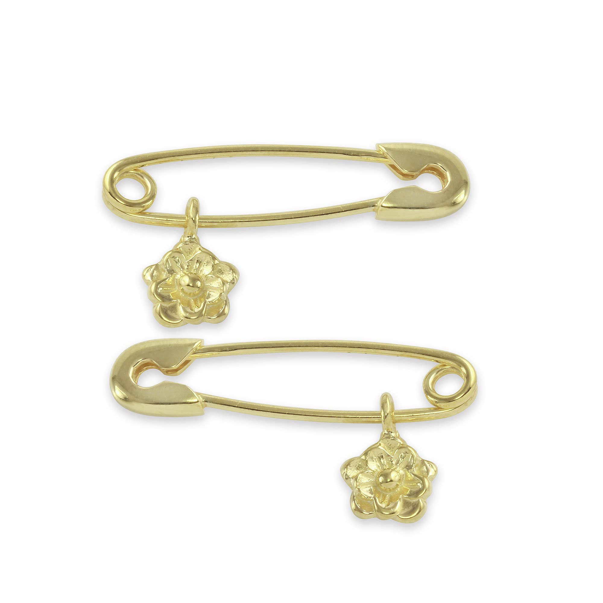 Monte Christo Safety Pin Charm Earring - 14K Gold Hoop Earrings for Women | Single Earring | Unique Jewelry Gift | Made in USA | Perfect for Casual Wear, Parties & Special Occasions