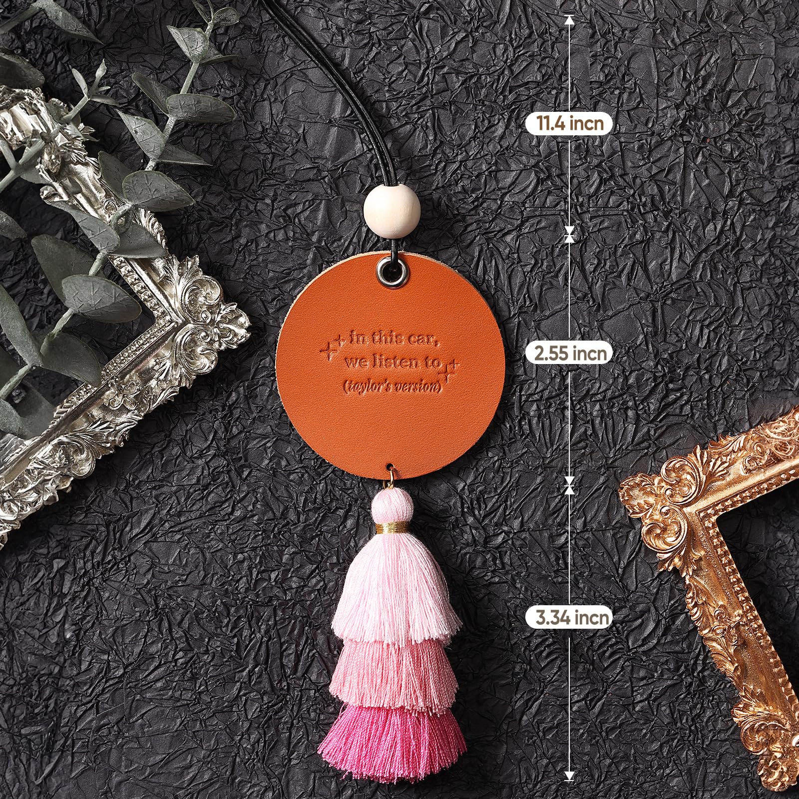 Car Hanging Ornament for Rearview Mirror - Pink Crystal Charm Decor | Fan Gift Merch | Perfect for Road Trips, Getaway Adventures & Daily Commutes