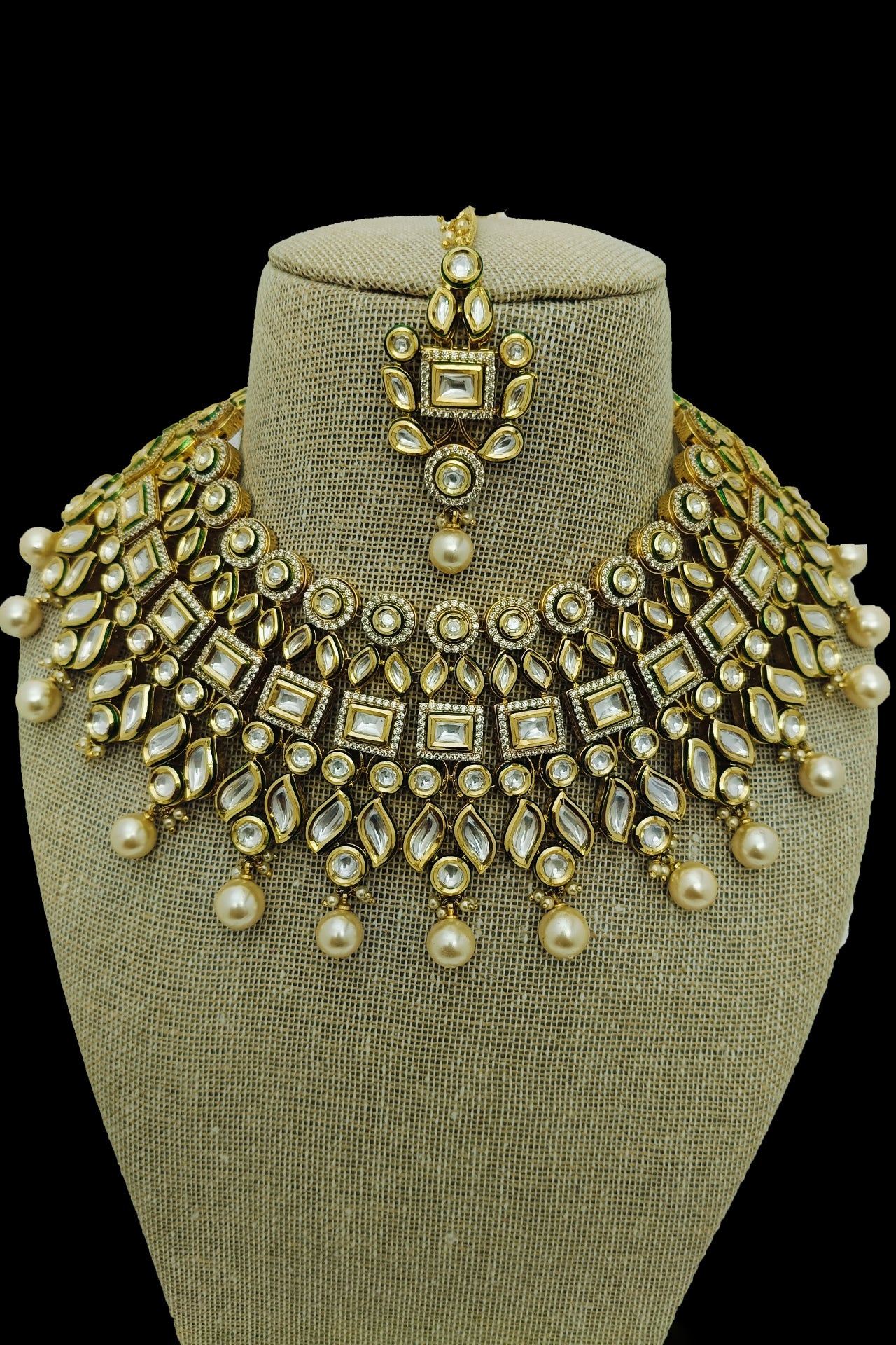 Bridal Designer Gold Plated Royal Kundan Necklace with Earrings (D941) - Elegant Indian Wedding Jewelry Set for Brides, Engagement & Special Occasions