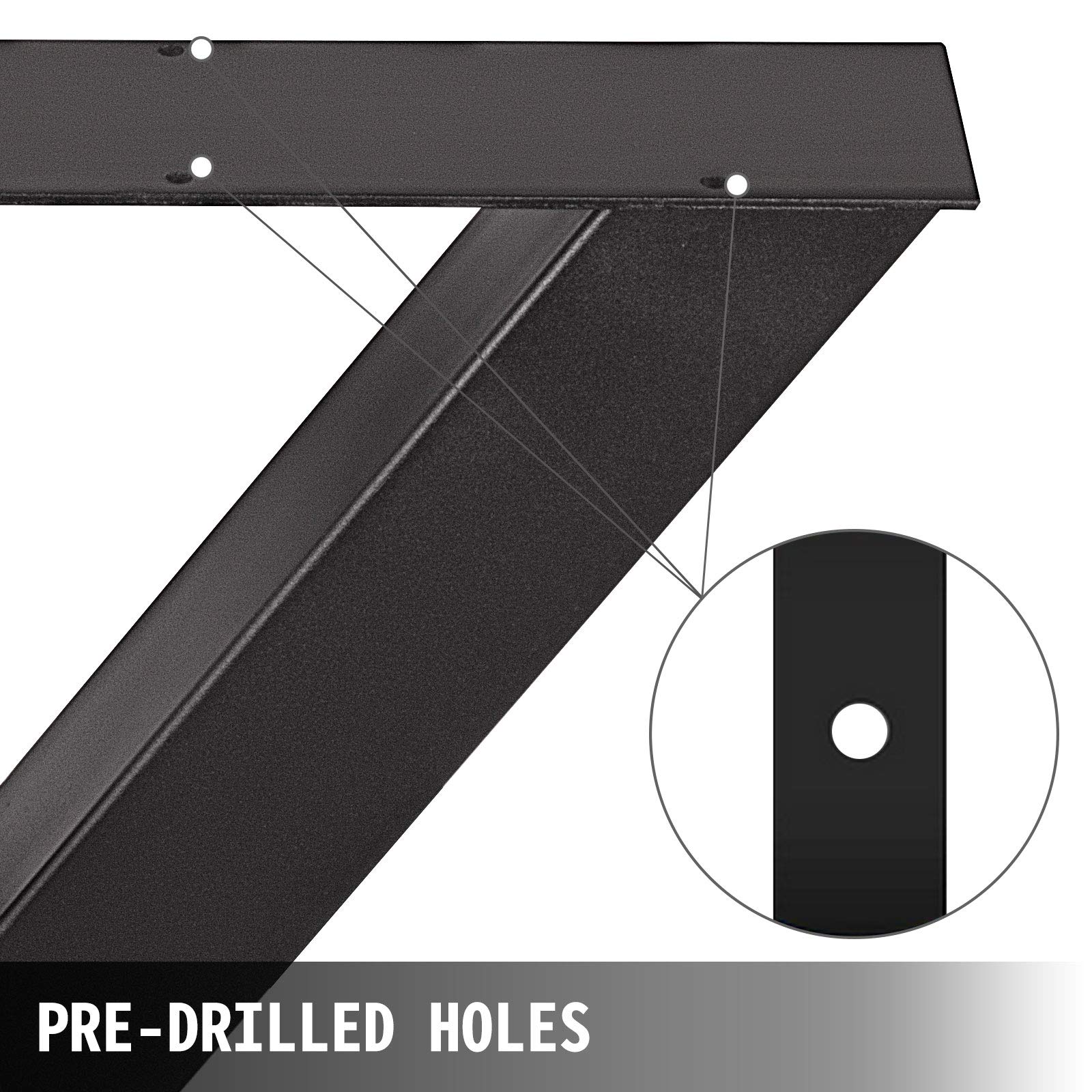 VEVOR Set of 2 Heavy Duty Steel Table Legs - 28