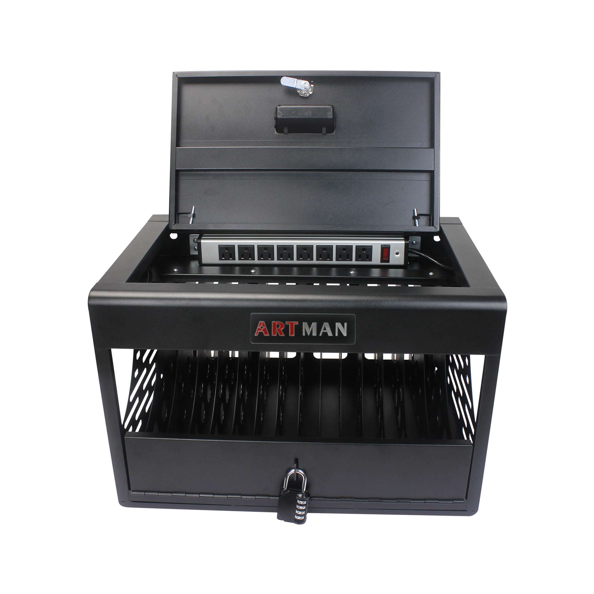 16-Bay Laptop & Chromebook Charging Cabinet with Locking System - Secure Storage for 15.6