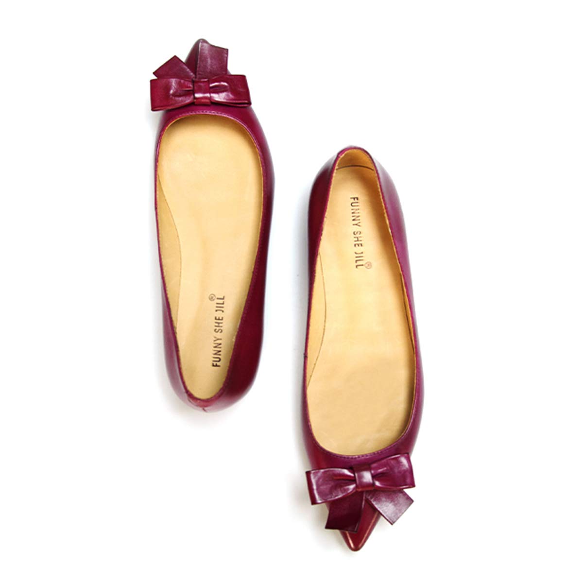 FSJ Women's Pointed Toe Flat Loafers - Comfortable Slip-On Bowknot Pumps with Block Low Heel for Office, Work & Business Casual Outfits | Perfect for Professional Wear, Daily Commute & Formal Occasions