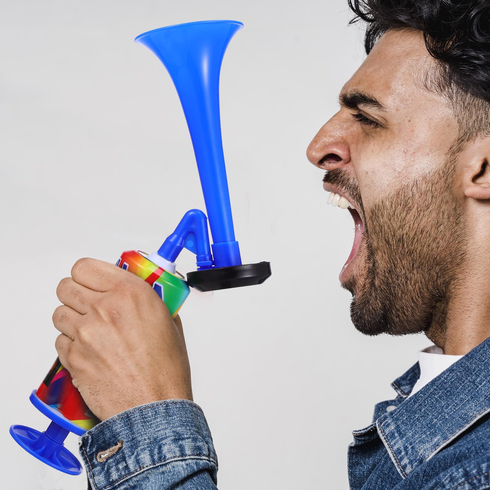 2 Pack Loud Handheld Air Horns for Boating, Sports Events, Birthday Parties & Celebrations - Perfect Noise Makers for Outdoor Activities, Emergency Signaling & Crowd Cheering