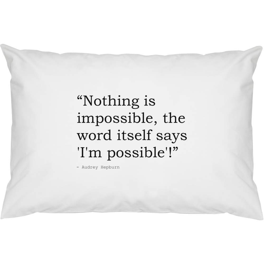 2-Pack Audrey Hepburn Quote Cotton Pillowcases - Motivational Home Decor for Bedroom & Living Room - Perfect Gift for Women & Friends (PW00000174)