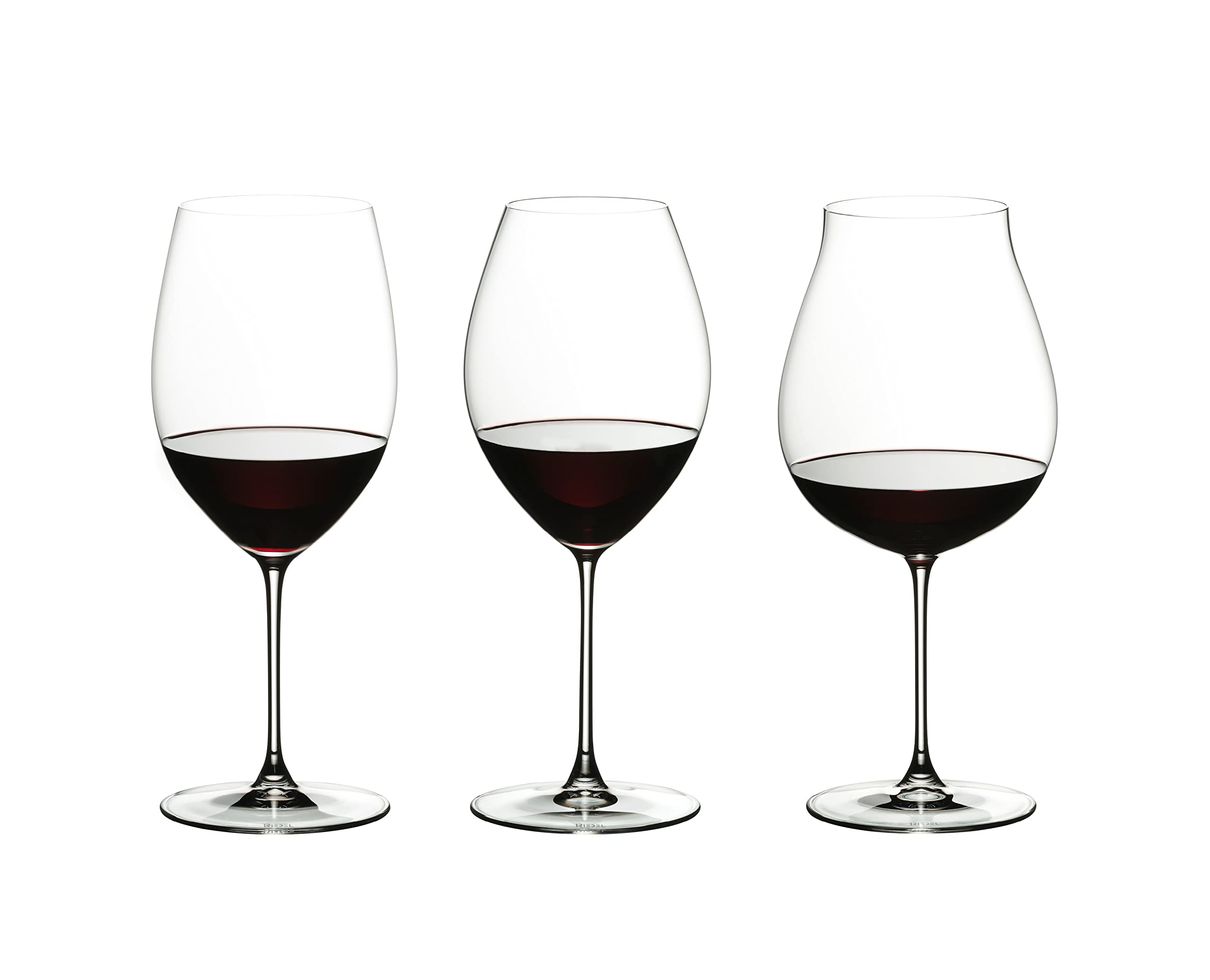 Riedel Veritas Red Wine Tasting Set of 3 Glasses - Premium Crystal Wine Glasses for Cabernet, Pinot Noir & Merlot - Perfect for Wine Tasting Parties & Fine Dining