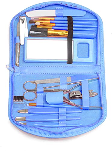 MAV 18-in-1 Professional Manicure & Pedicure Kit for Men & Women - Portable Nail Care Set with Storage Case (Blue) - Perfect for Travel, Home Use & Gifts