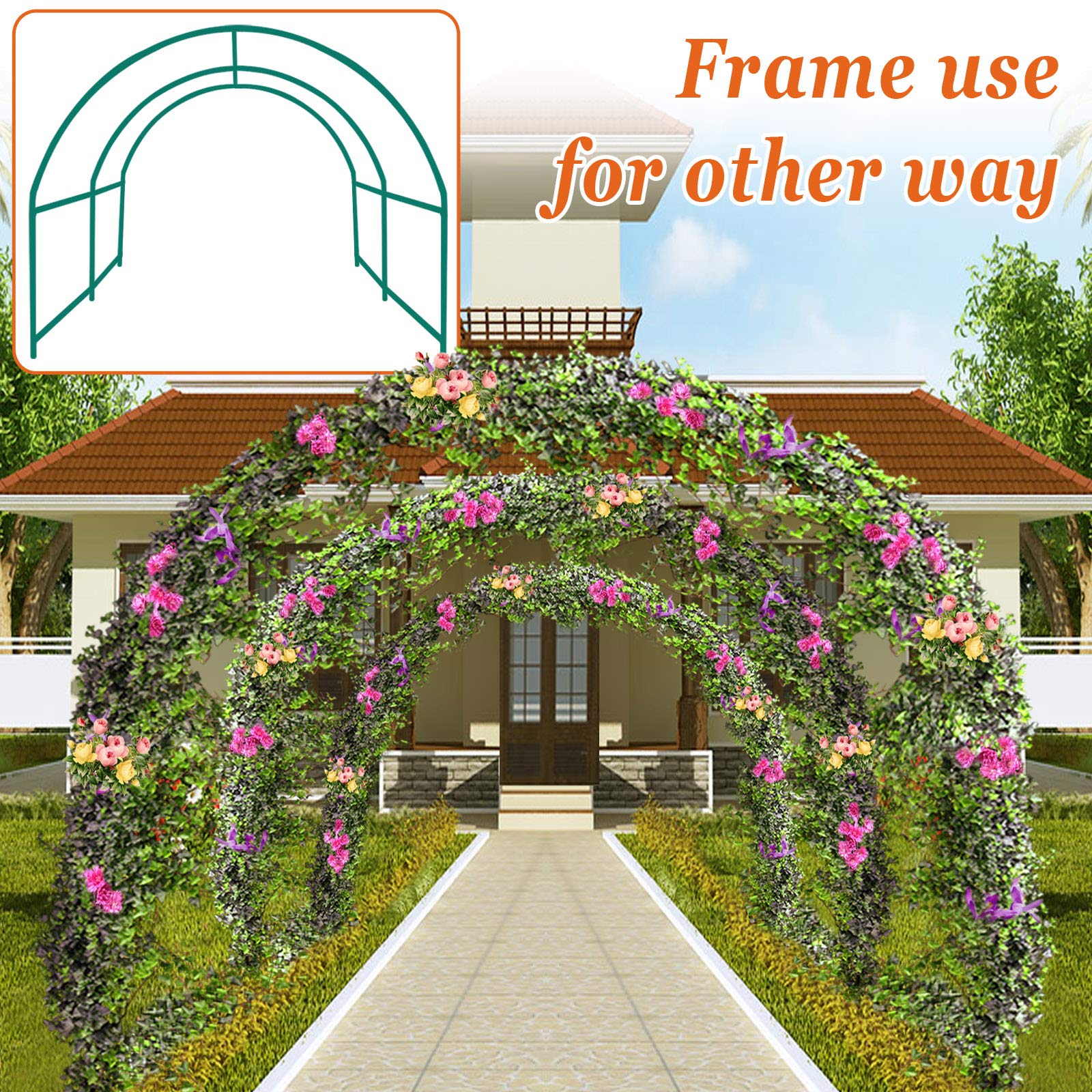 Durable Camel Greenhouse Replacement Frame for Outdoor Large Hot Garden House - Sturdy Arch Support for Climbing Plants, Flowers, Vegetables (10'x7'x6') - Perfect for Backyard Gardening, Vine Support & Seasonal Plant Protection