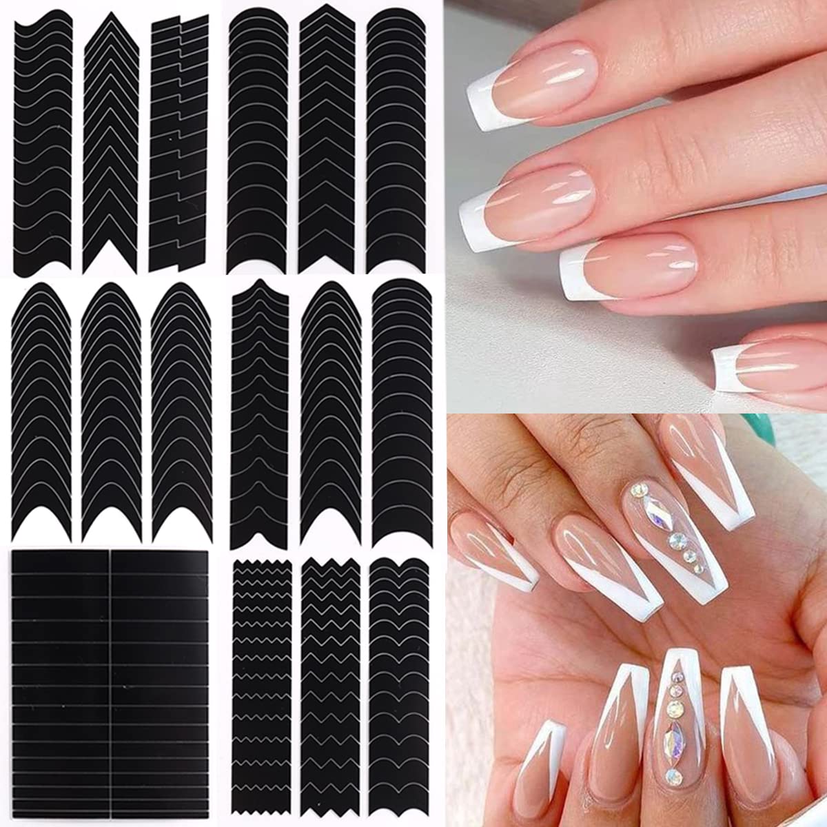 6 Colors Translucent Chrome Nail Powder Set with French Tip Stickers - Iridescent Mermaid Nail Glitter for Summer Manicures | DIY Nail Art Supplies for Women, Perfect for Parties, Weddings & Beach Vacations