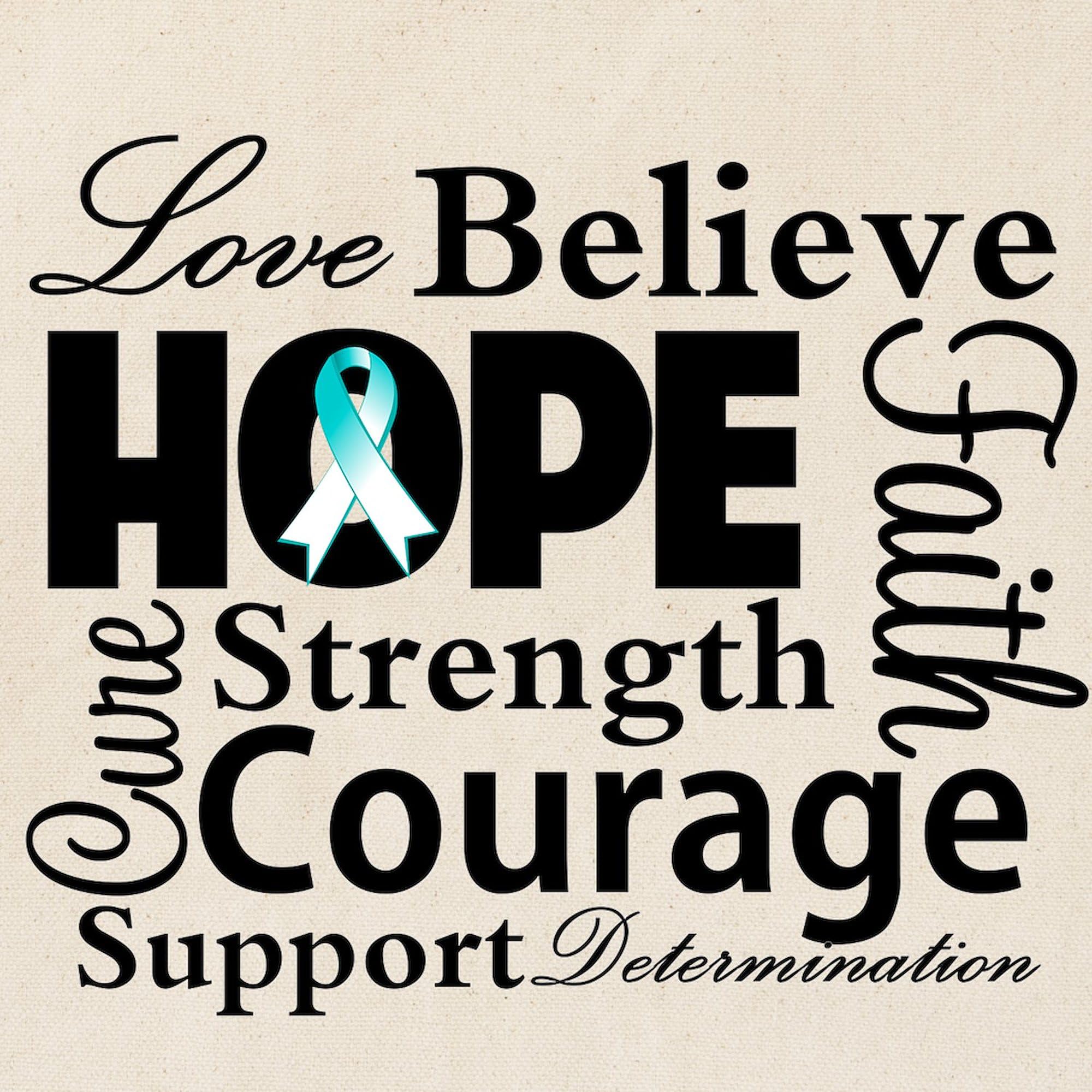 Cervical Cancer Hope Collage Tote Bag - Natural Canvas Reusable Shopping Bag for Women - Perfect for Groceries, Work, or Awareness Events