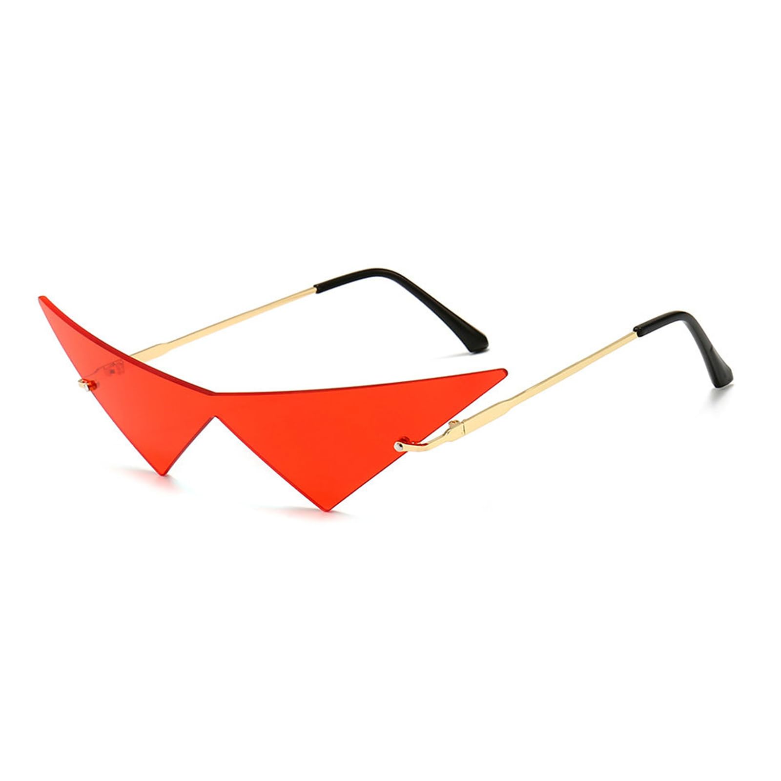 Trendy Willochra Triangle One Piece Frameless Sunglasses for Women & Men - UV Protection Ocean Lens - Perfect for Beach, Party, Prom & Outdoor Activities