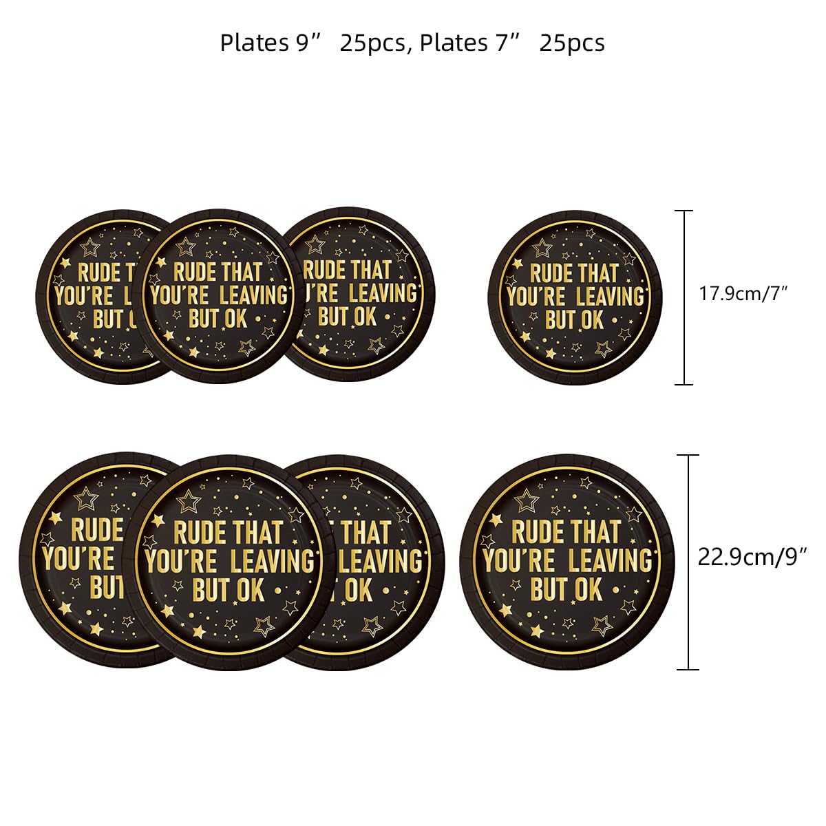 Rude That You're Leaving But OK Party Decorations Set - Coworker Farewell & Retirement Decor (Gold Foil) - 25-Piece Going Away Party Supplies for Office Goodbye Celebrations - Perfect for Last Day at Work, Job Transition & Retirement Parties