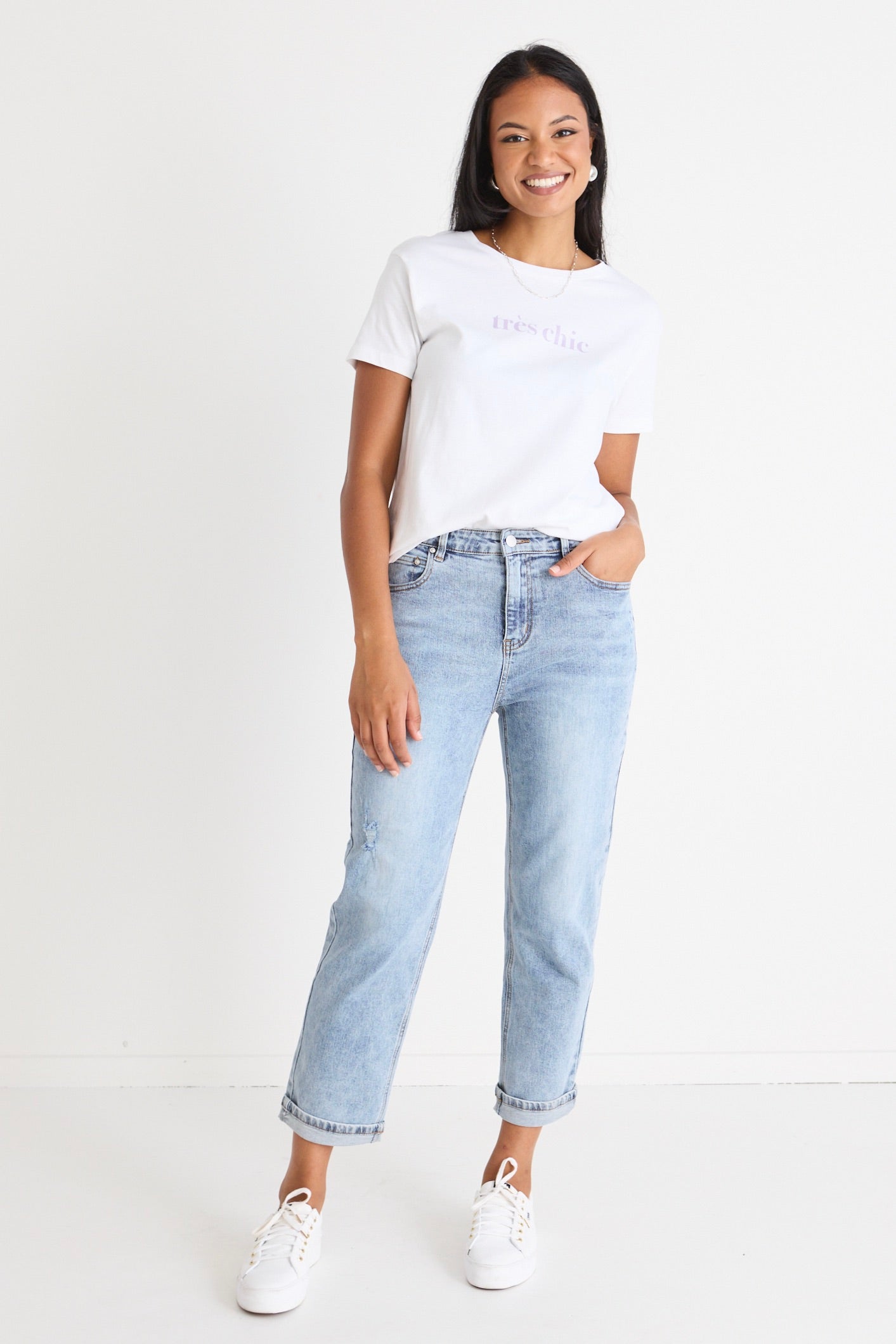 Amelia Mid Blue Mid Rise Slim Leg Jeans for Women - Comfortable & Stylish Denim Pants for Casual Wear, Office & Everyday Outfits