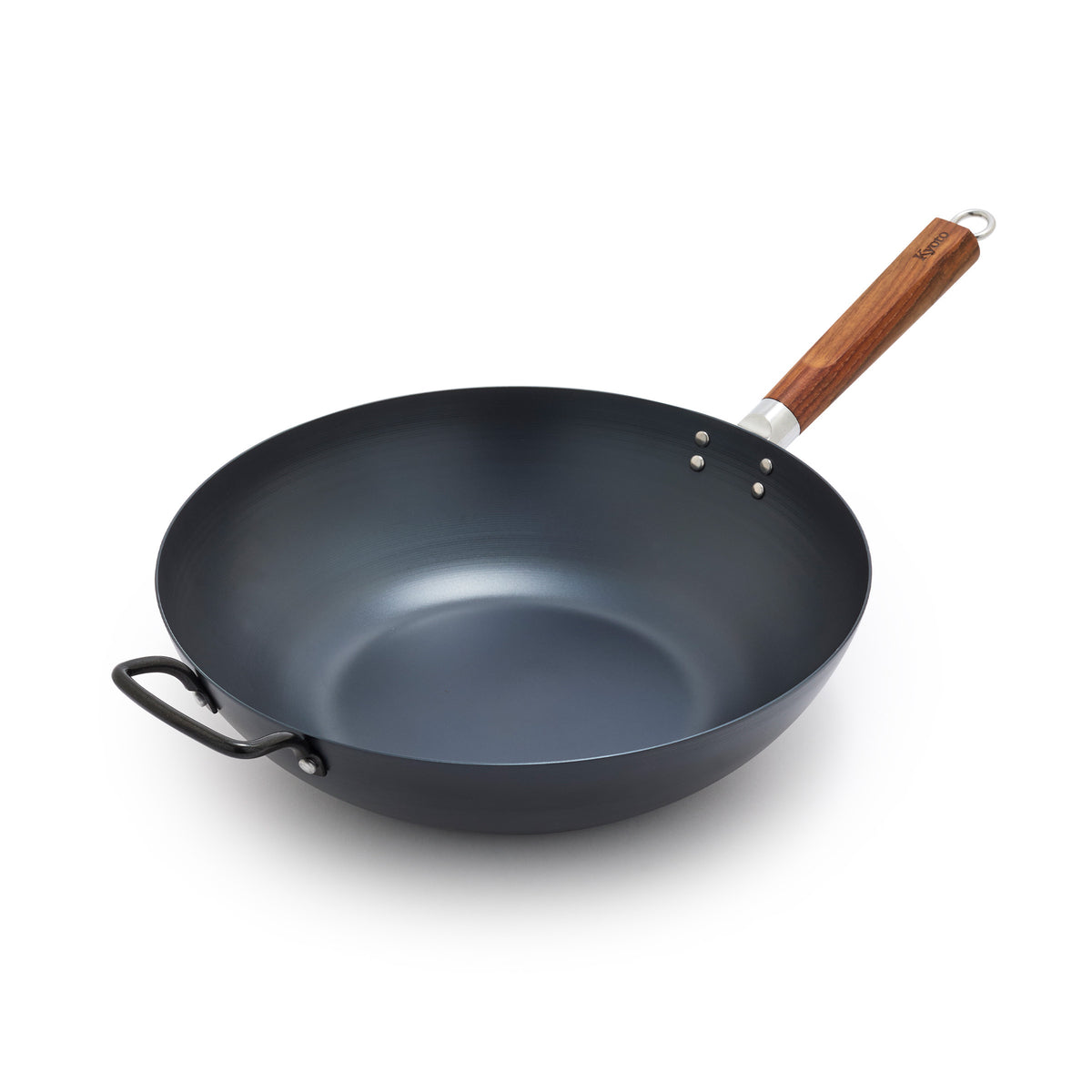 Premium Kyoto Carbon Steel 14-Inch Wok Pan - Professional Restaurant-Grade Black Wok for Stir-Frying, Deep Frying & Asian Cooking - Perfect for Home Chefs & Commercial Kitchens