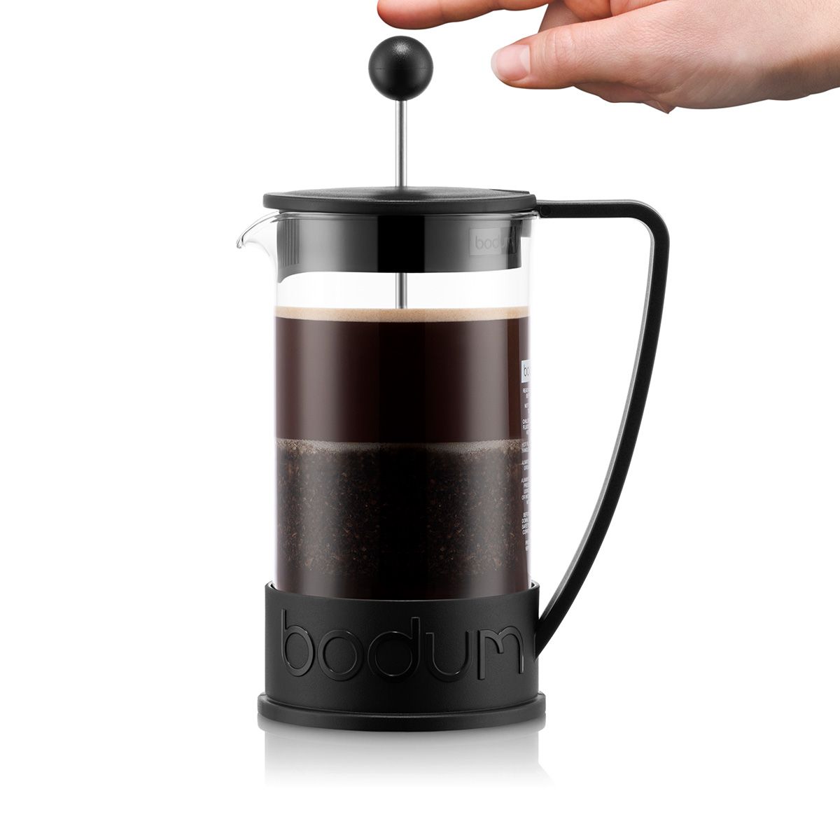 Bodum Brazil 8 Cup French Press Coffee Maker - 34oz Stainless Steel Plunger, Heat-Resistant Glass Carafe - Perfect for Home, Office & Camping Coffee Brewing